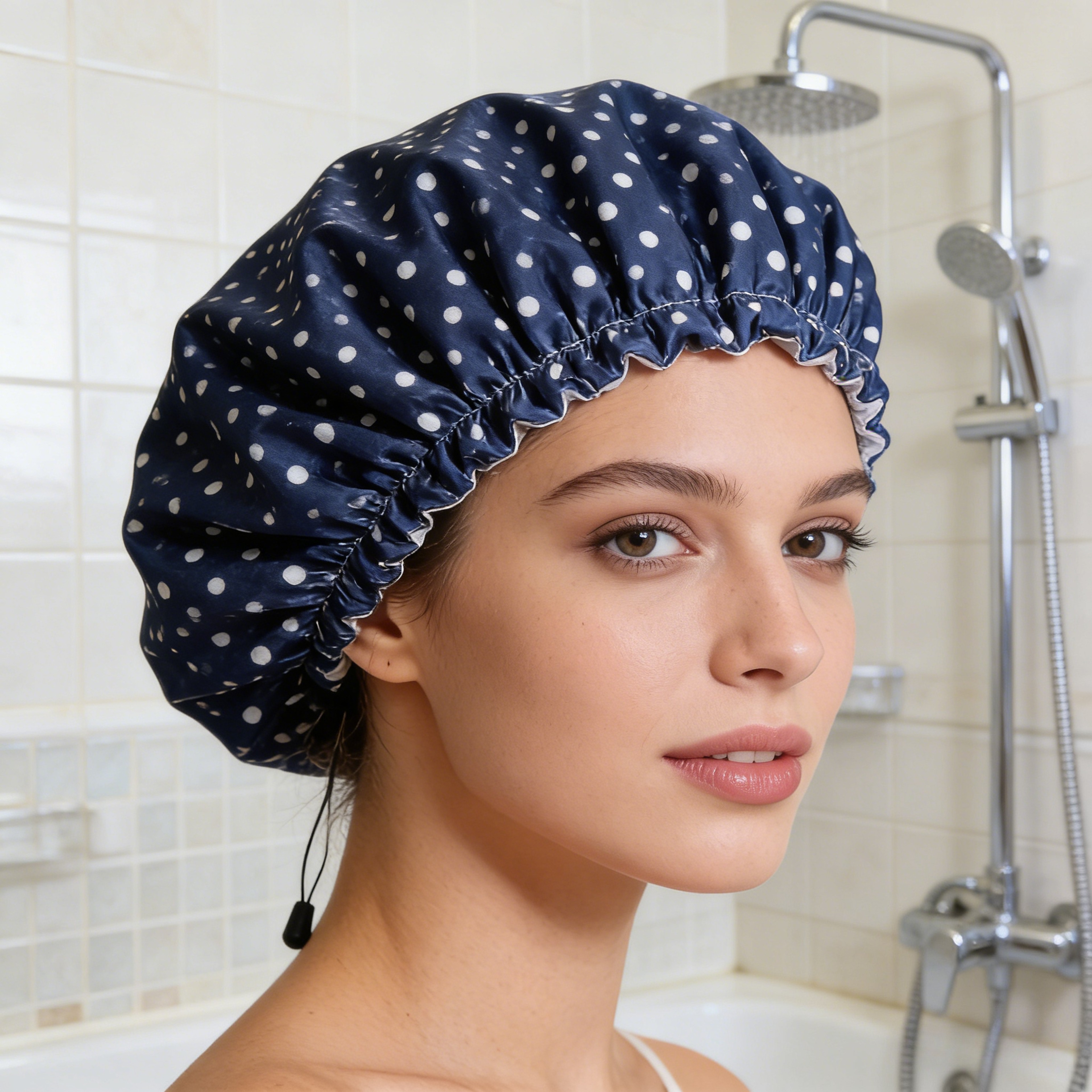 Waterproof Hair Care Bathing Accessory, Floral Print Shower Cap for Women, Adjustable Spa and Swimming Use Cap – view 2