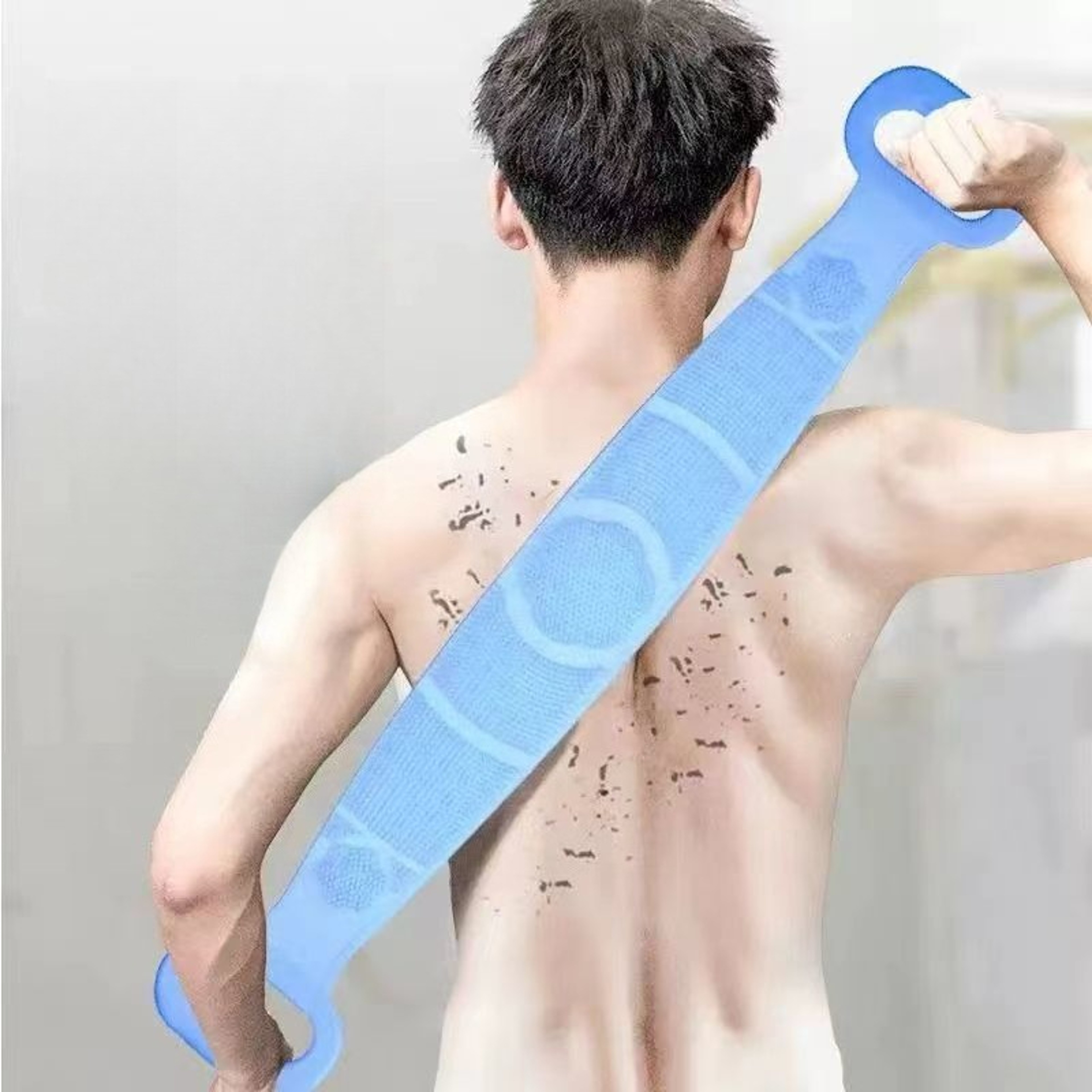 Comfortable Grip Body Scrubber Tool for Home Shower, Deep Back Exfoliation Cleansing – view 1