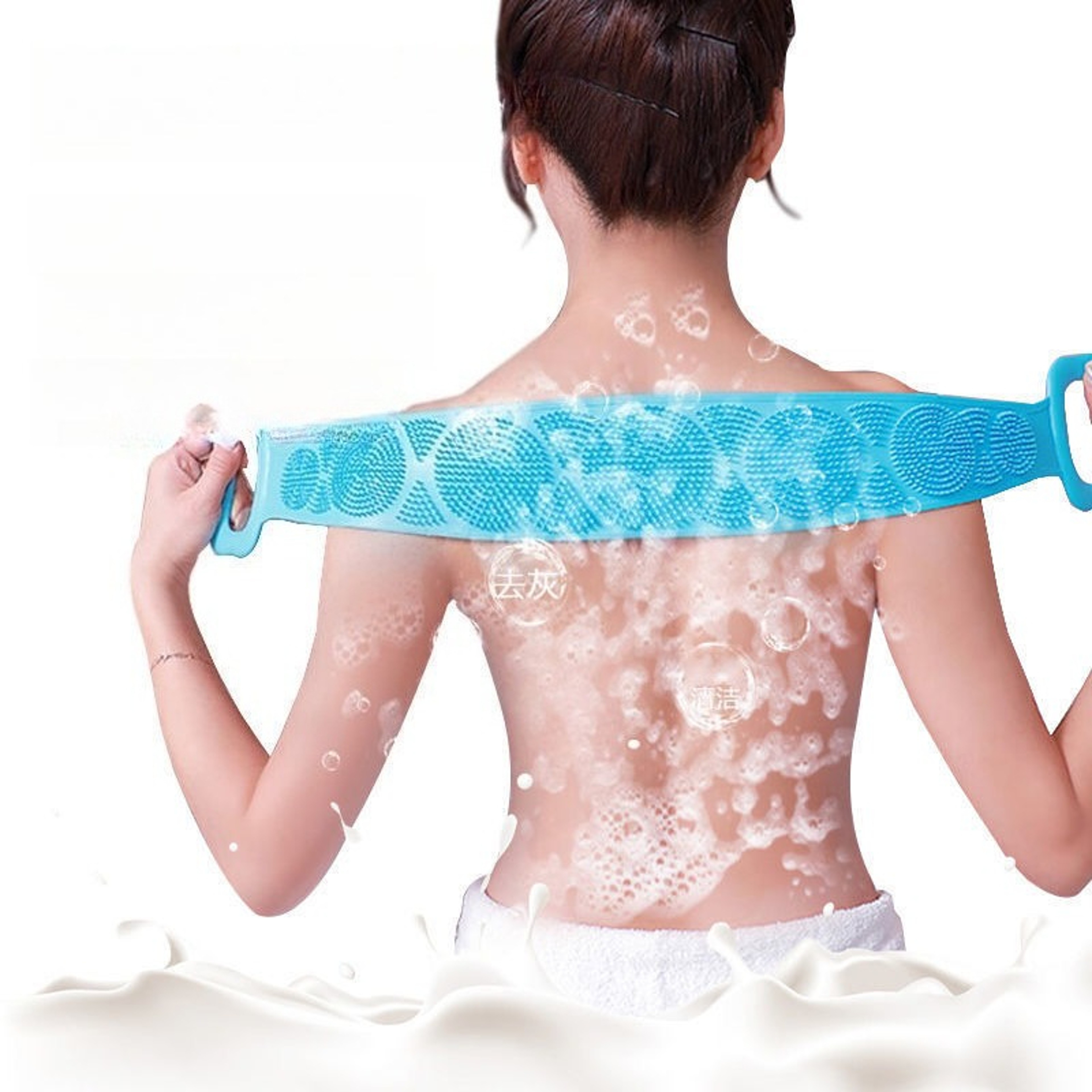 Comfortable Grip Body Scrubber Tool for Home Shower, Deep Back Exfoliation Cleansing – view 3