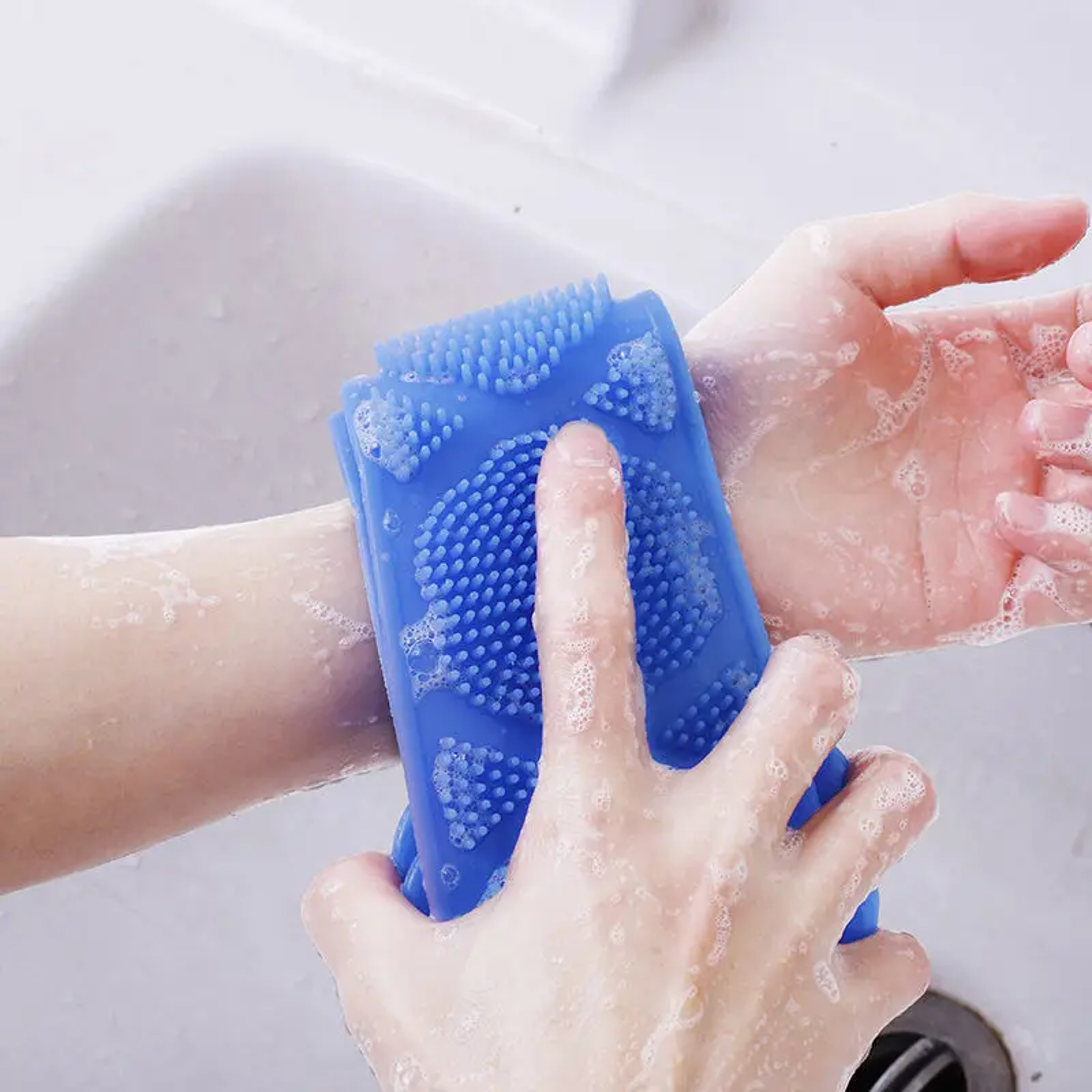Comfortable Grip Body Scrubber Tool for Home Shower, Deep Back Exfoliation Cleansing – view 5