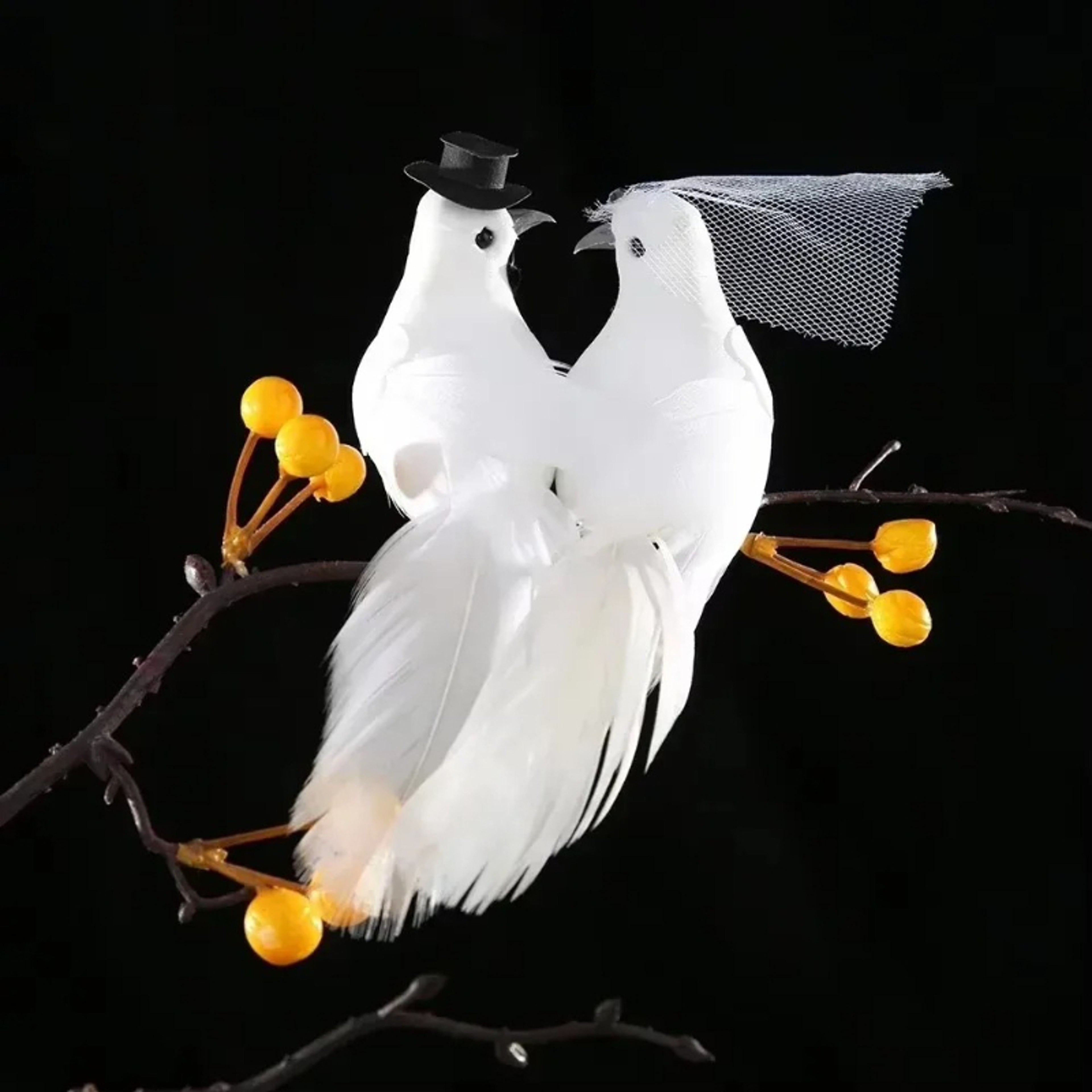 Vintage White Peace Dove Figurines, Simulation Bird for Home Table, Garden Decor Gift – view 4