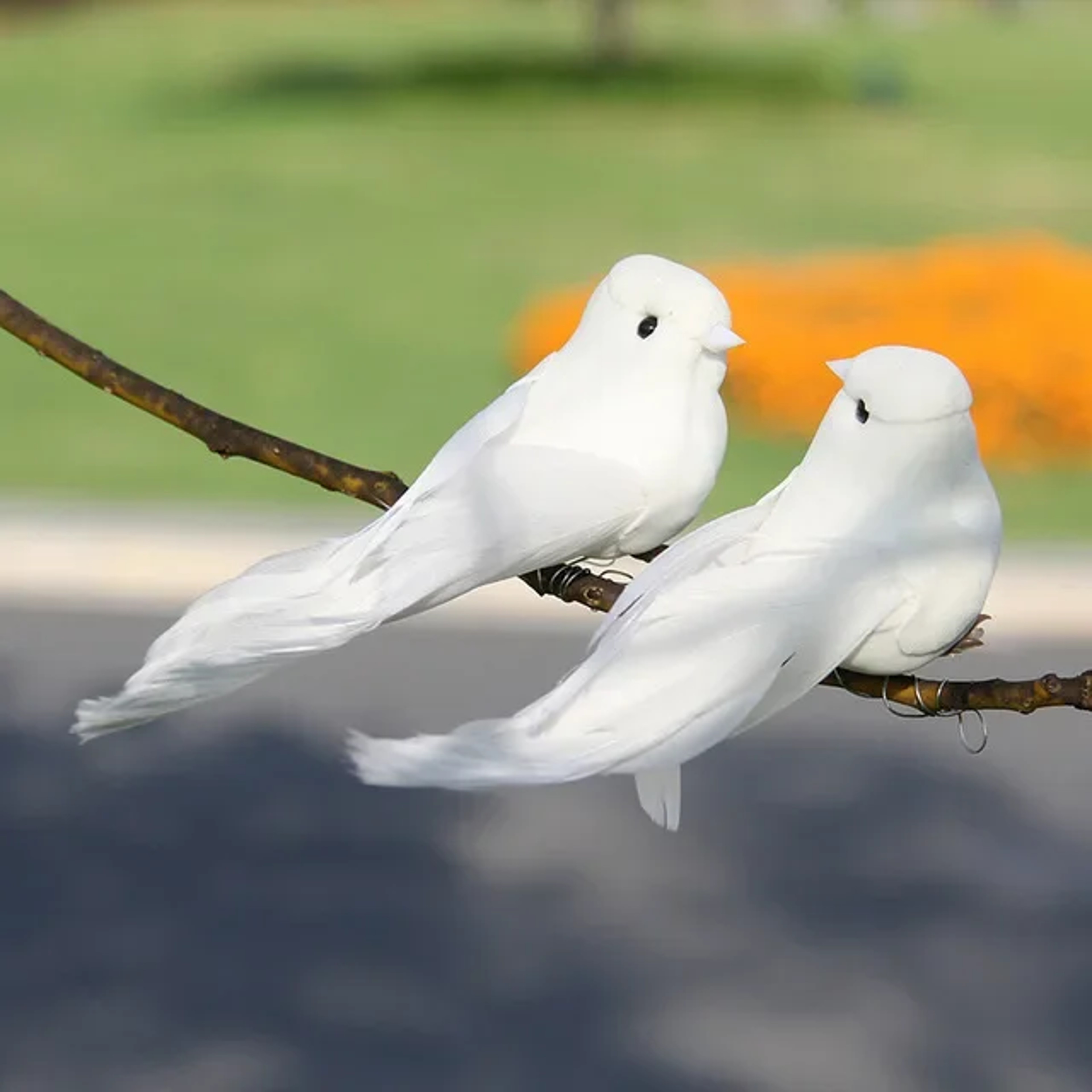 Vintage White Peace Dove Figurines, Simulation Bird for Home Table, Garden Decor Gift – view 7