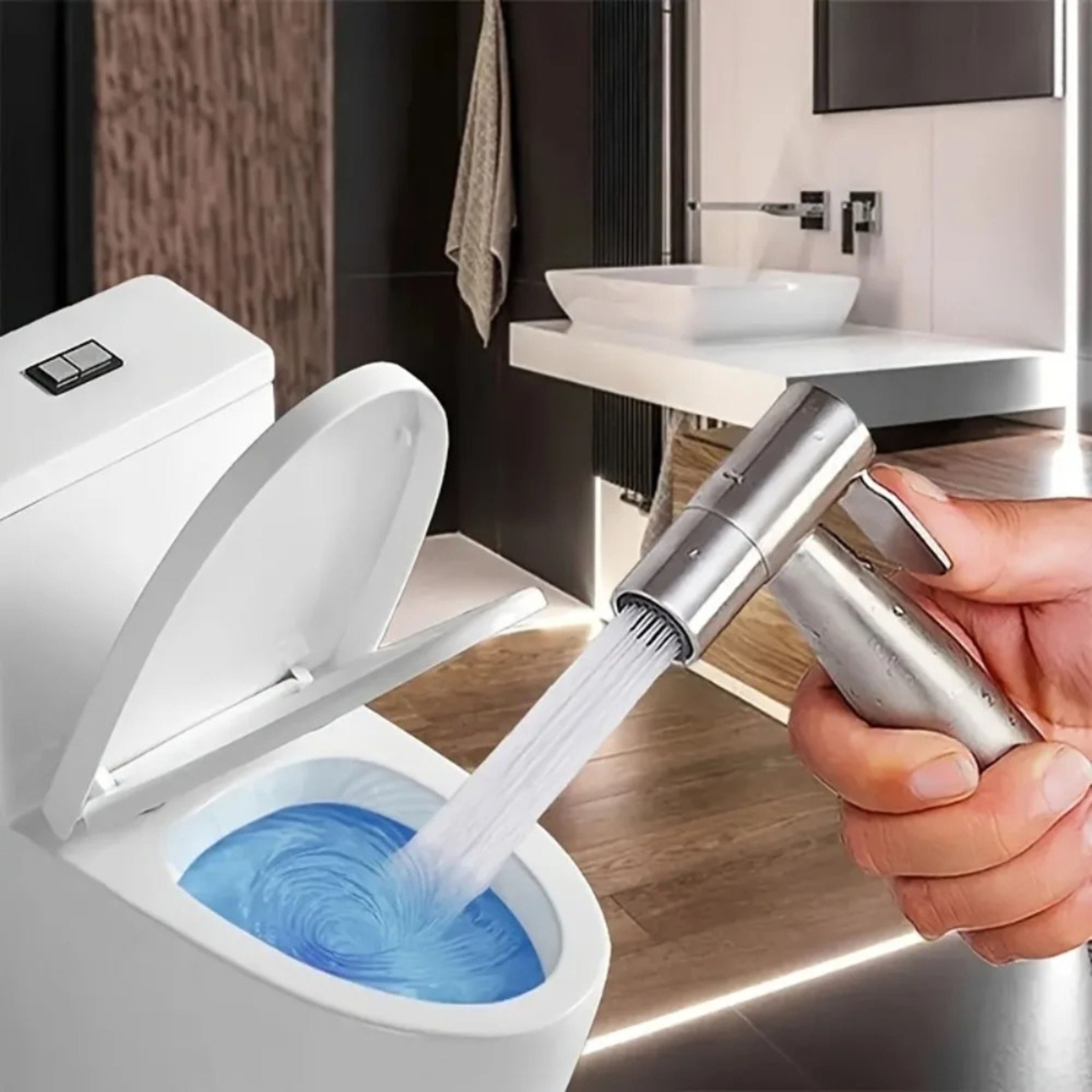 High Pressure Stainless Steel Handheld Bidet, Toilet Cleaning Sprayer Set for Anal Wash – view 1