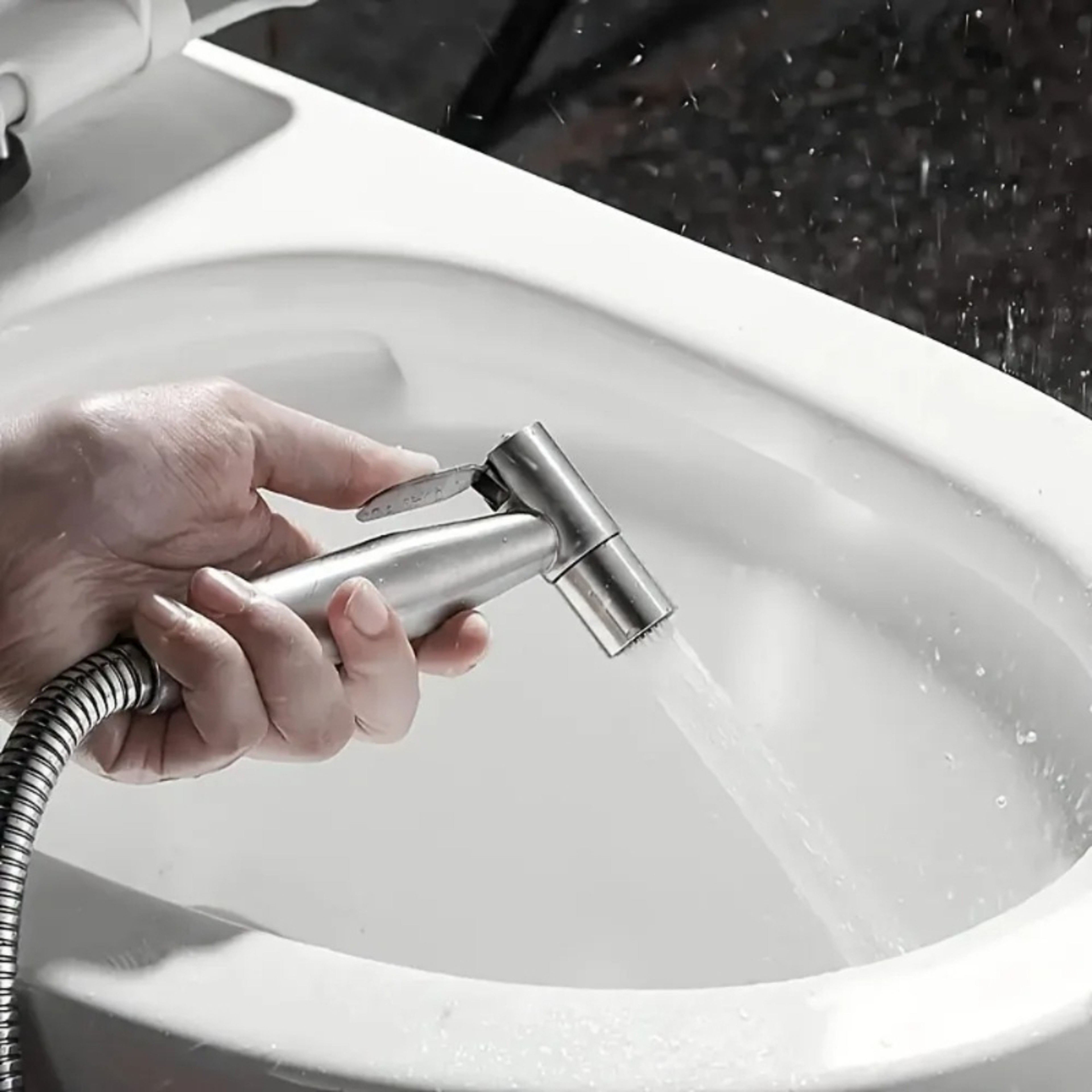 High Pressure Stainless Steel Handheld Bidet, Toilet Cleaning Sprayer Set for Anal Wash – view 2