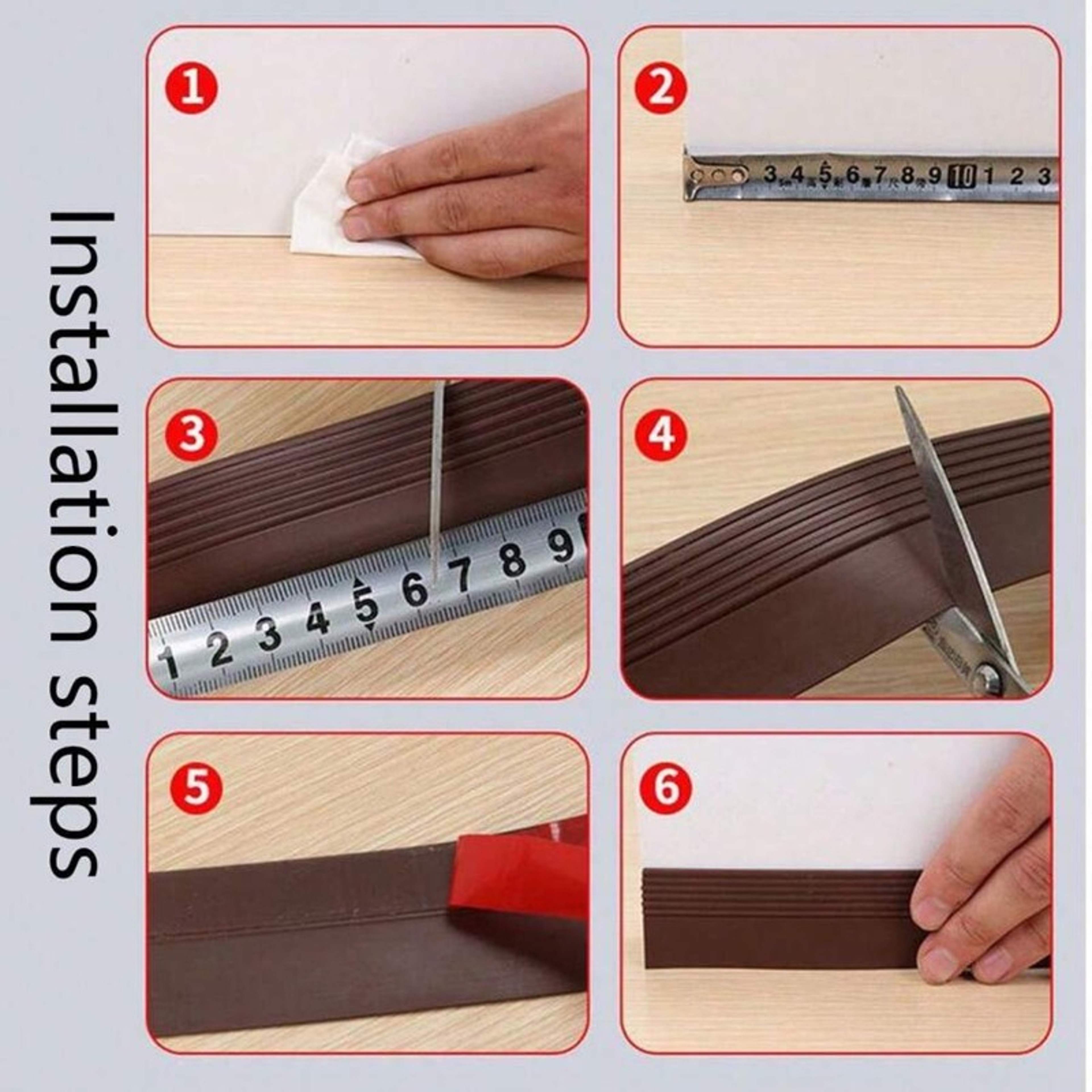 Sealing Strip for Wooden Doors, Sliding Windows, Glass Doors – Self Adhesive and Windproof – view 5
