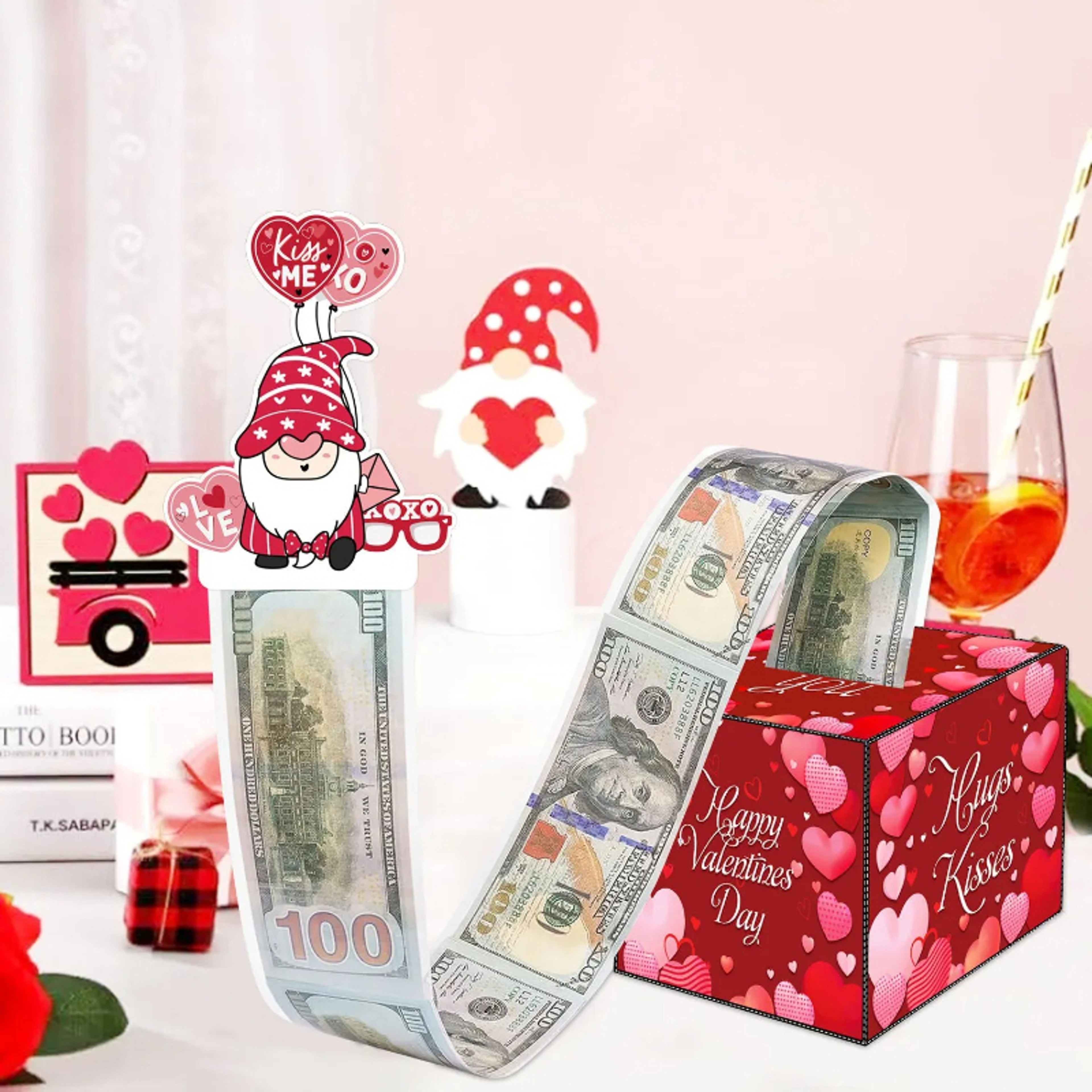 Cash Box for Valentine Day, Mothers Day, Birthday Present, Surprise Gift for Girlfriend, Mom, Friends, Employees – view 2