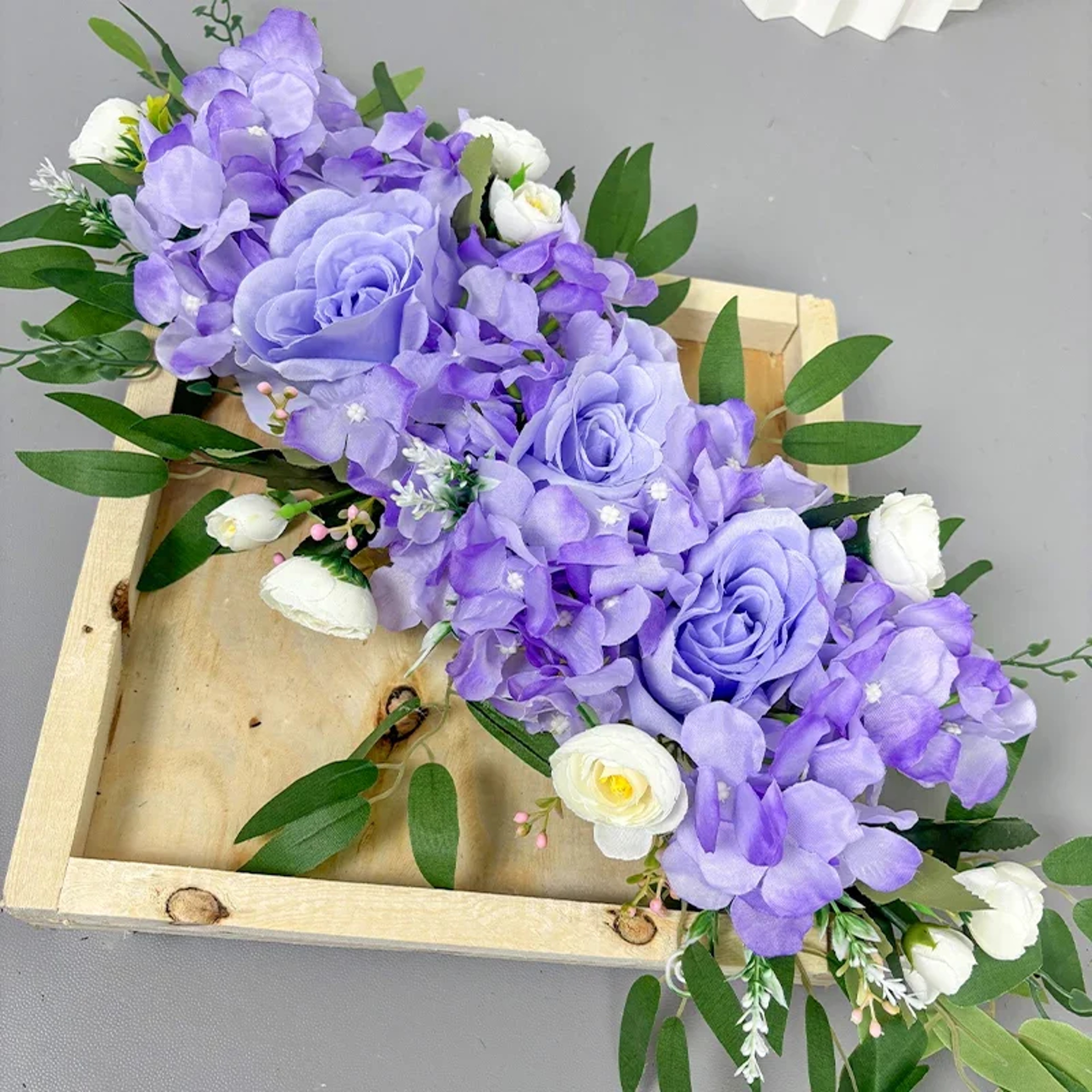 Wedding Artificial Flower Row, Silk Flower Row Wedding Arch, Table Centerpiece Floral Wall – view 2