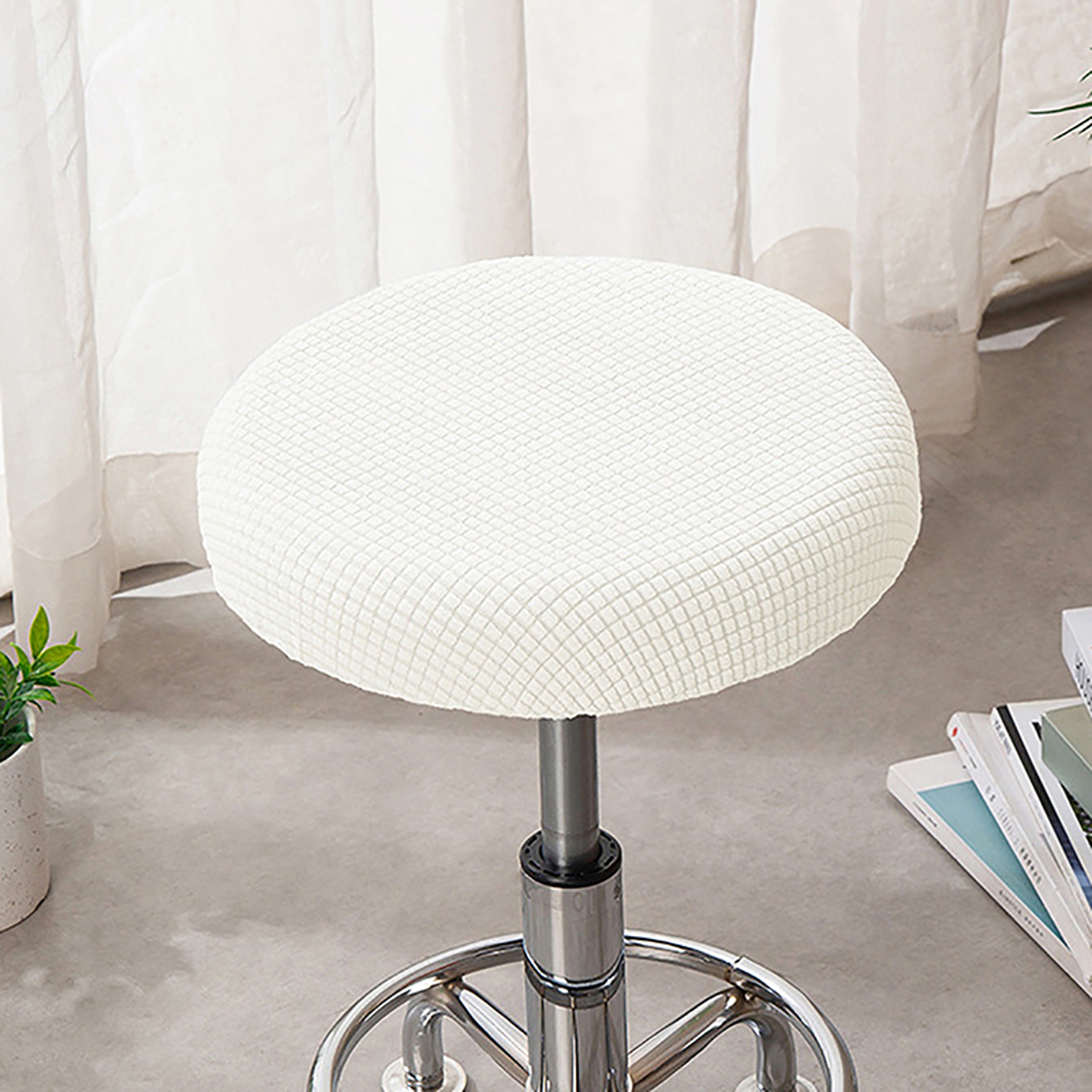 Removable Washable Solid Seat Protector Polar Fleece Bar Stool Cover Non Slip For Home Kitchen Dini 7