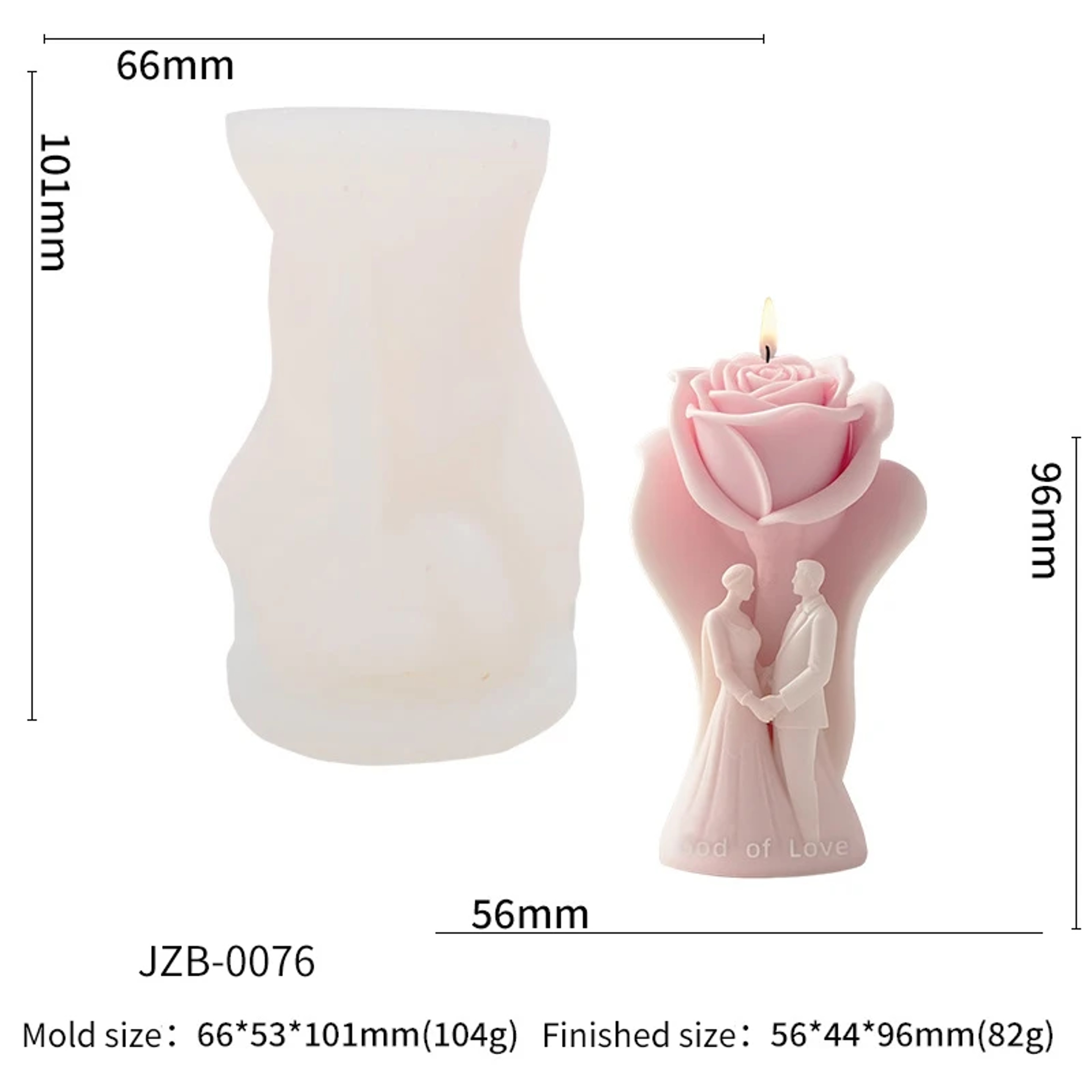 Rose Couple Silicone Mold For Wedding Valentines Day Soap Candle DIY Aromatherapy Epoxy Resin Craft 7