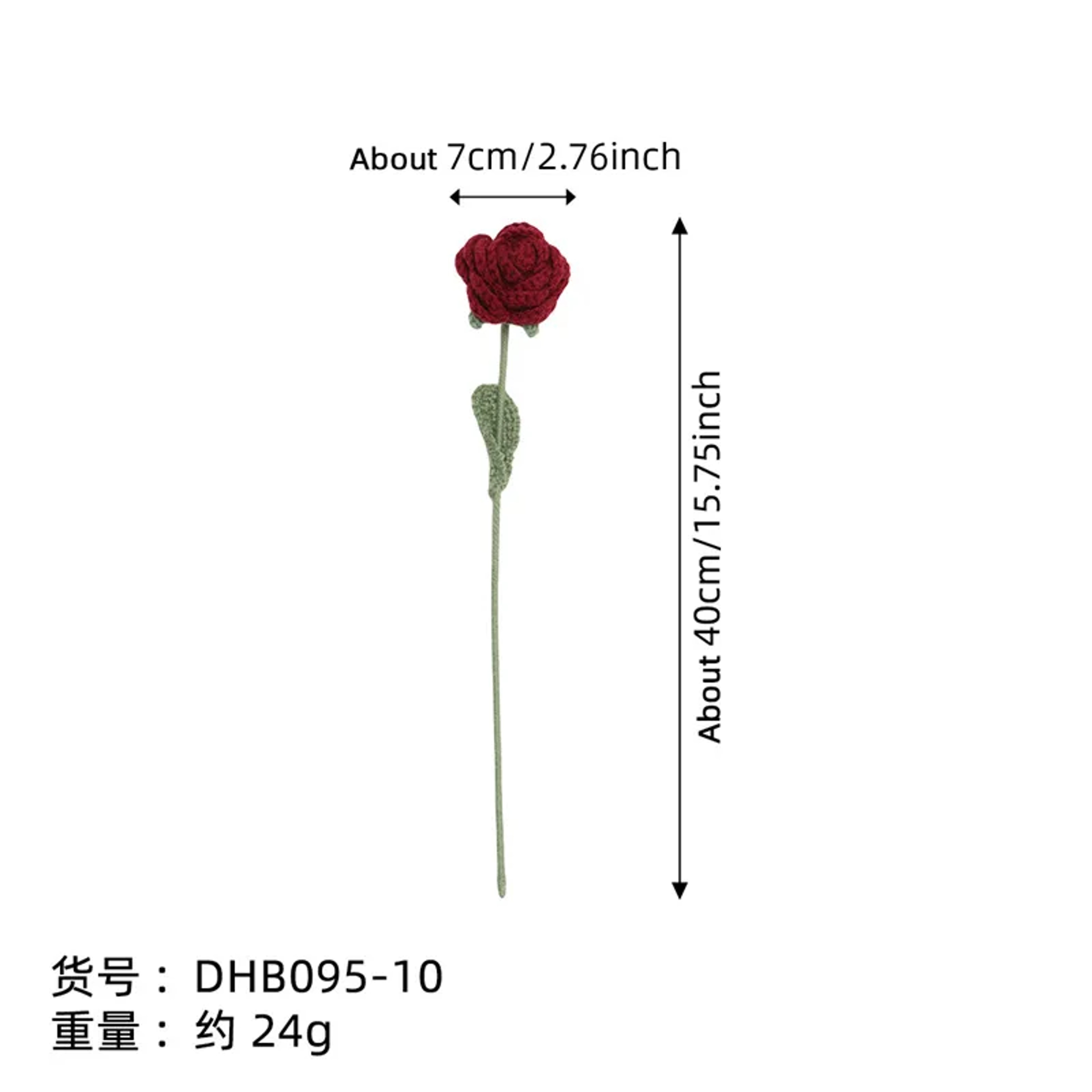 Faux Flower Arrangement, Handmade Knitted Rose Bouquet, Wedding Party Decorations – view 8