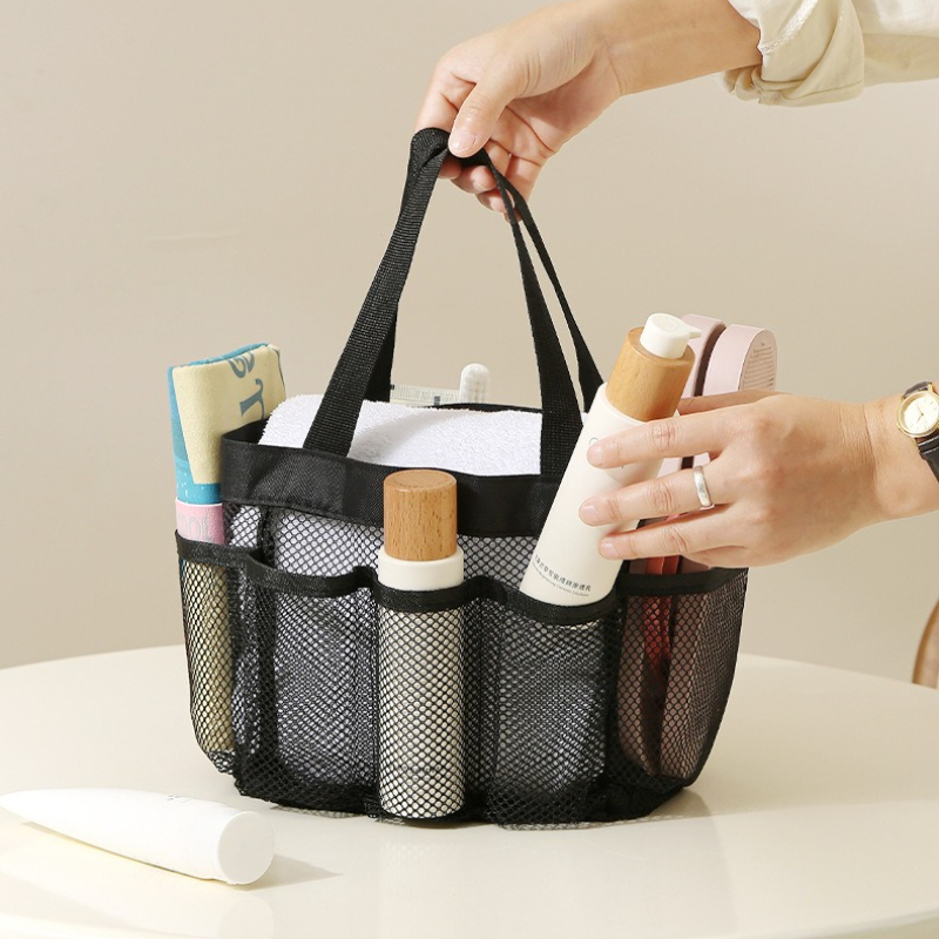 Multipurpose Clear Mesh Organizer Pouch, Waterproof Travel Bag for Beach, Gym, Accessories, Essentials Storage – view 1