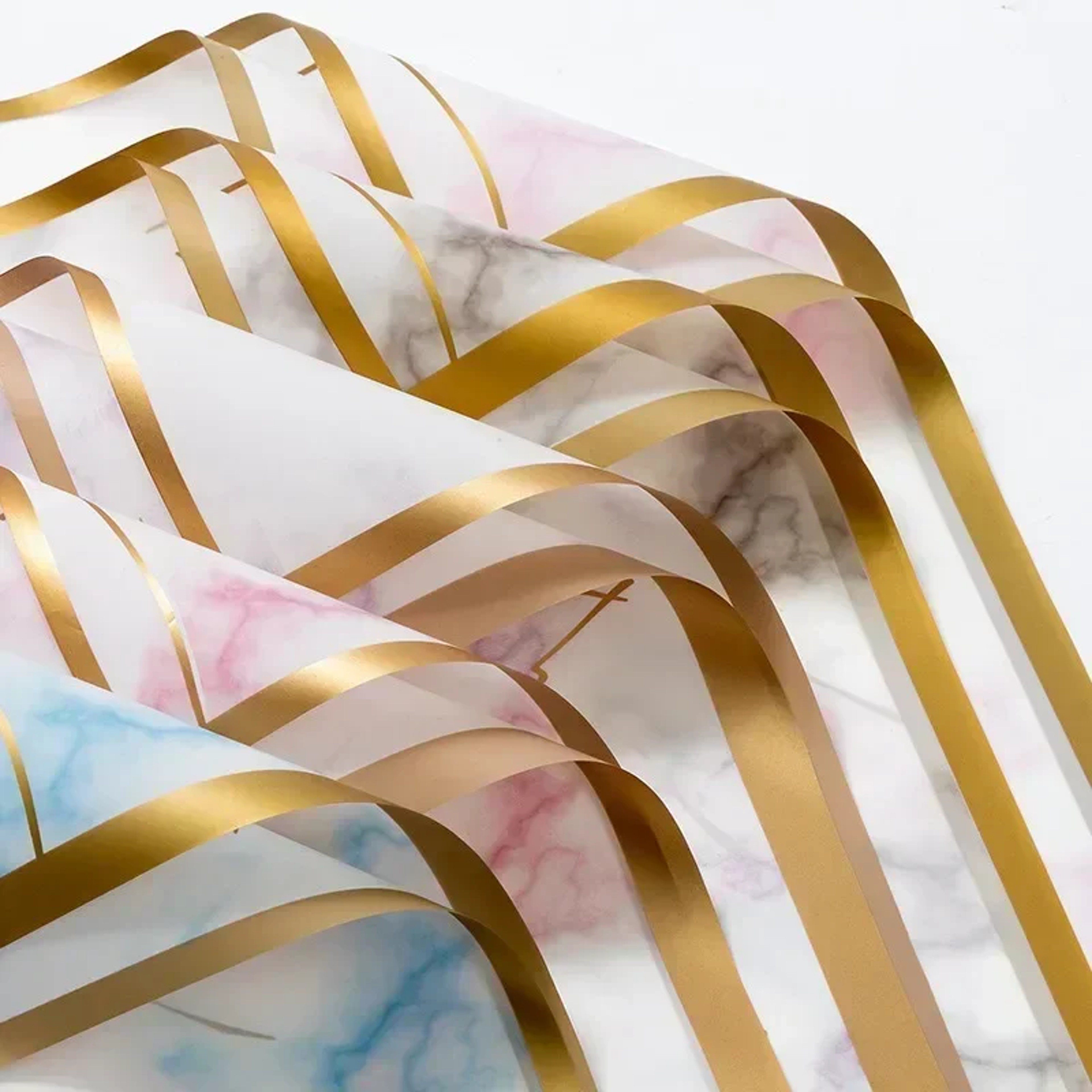 Floral Packaging Paper with Foil Trim for Birthday, Holiday Gifts, DIY Craft Party Decor – view 2