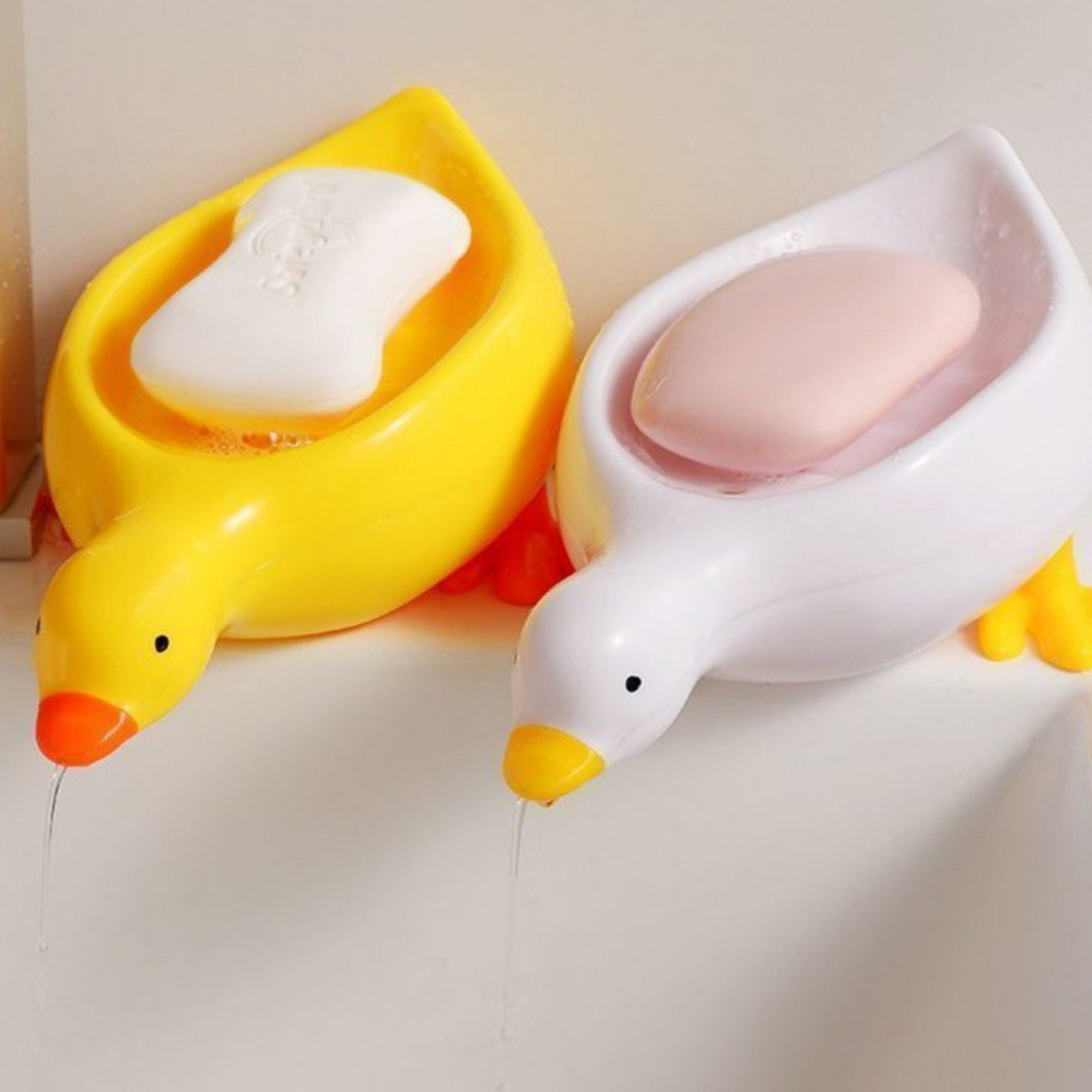 Bathroom Draining Soap Box, Cute Duck Shaped Soap Holder, Multifunctional Storage Tray – view 2