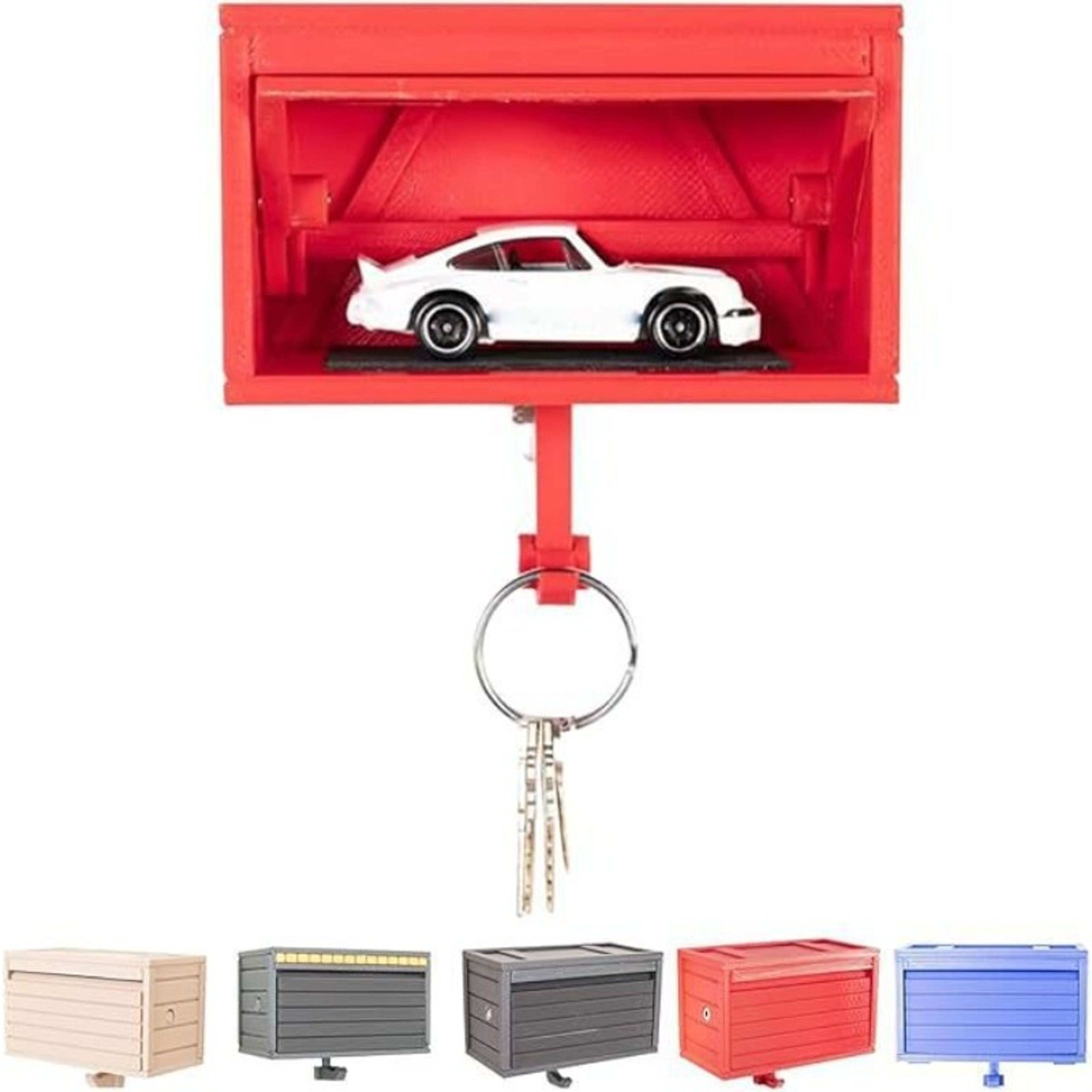 Printed Garage Switchable Key Holder, Car Figures Themed Keychain Box - Home Decoration – view 3