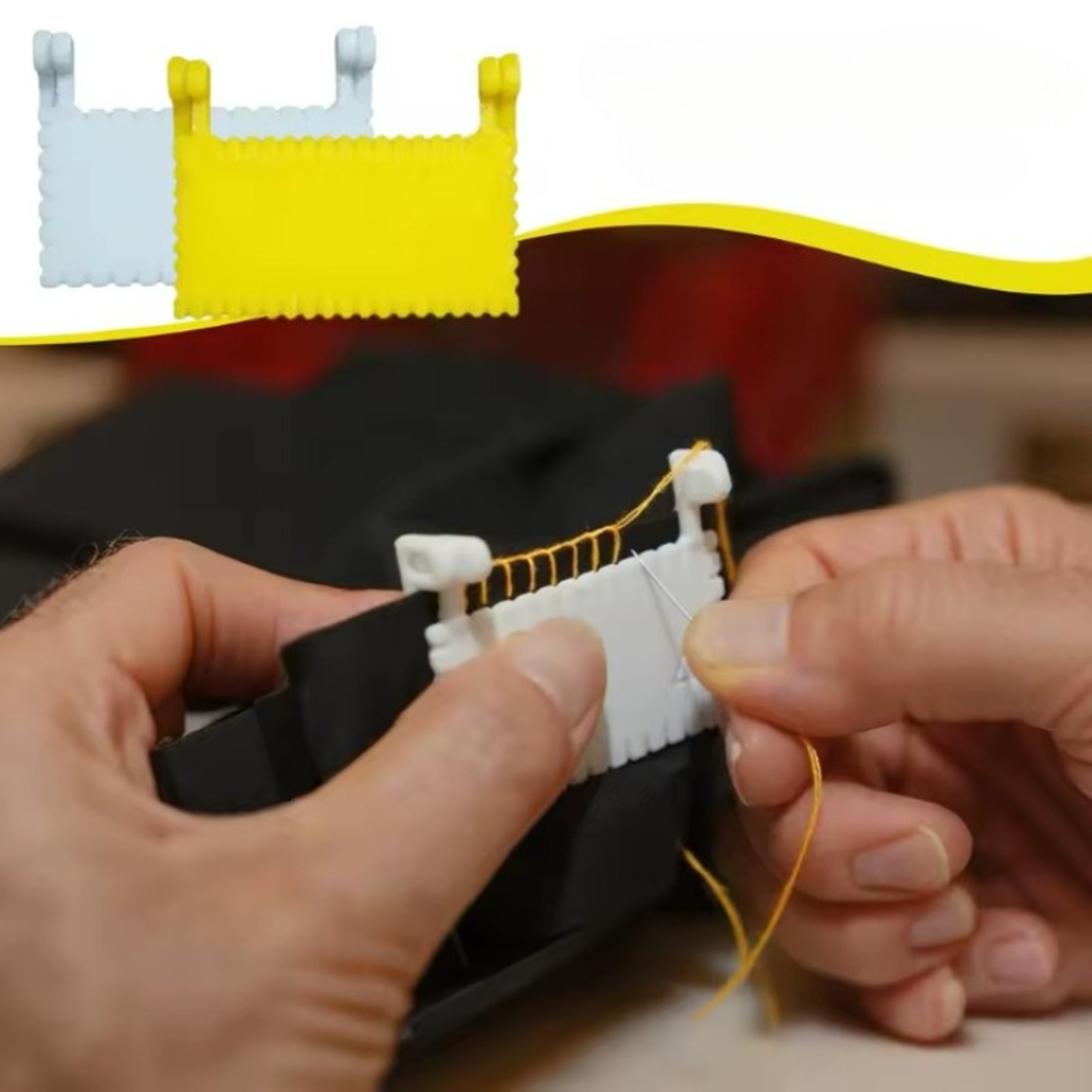 Needle Gauge Portable Measuring Tool, Seam Guide Clip On Sewing Edge Guide for Beginners, Quilting Crafting – view 1