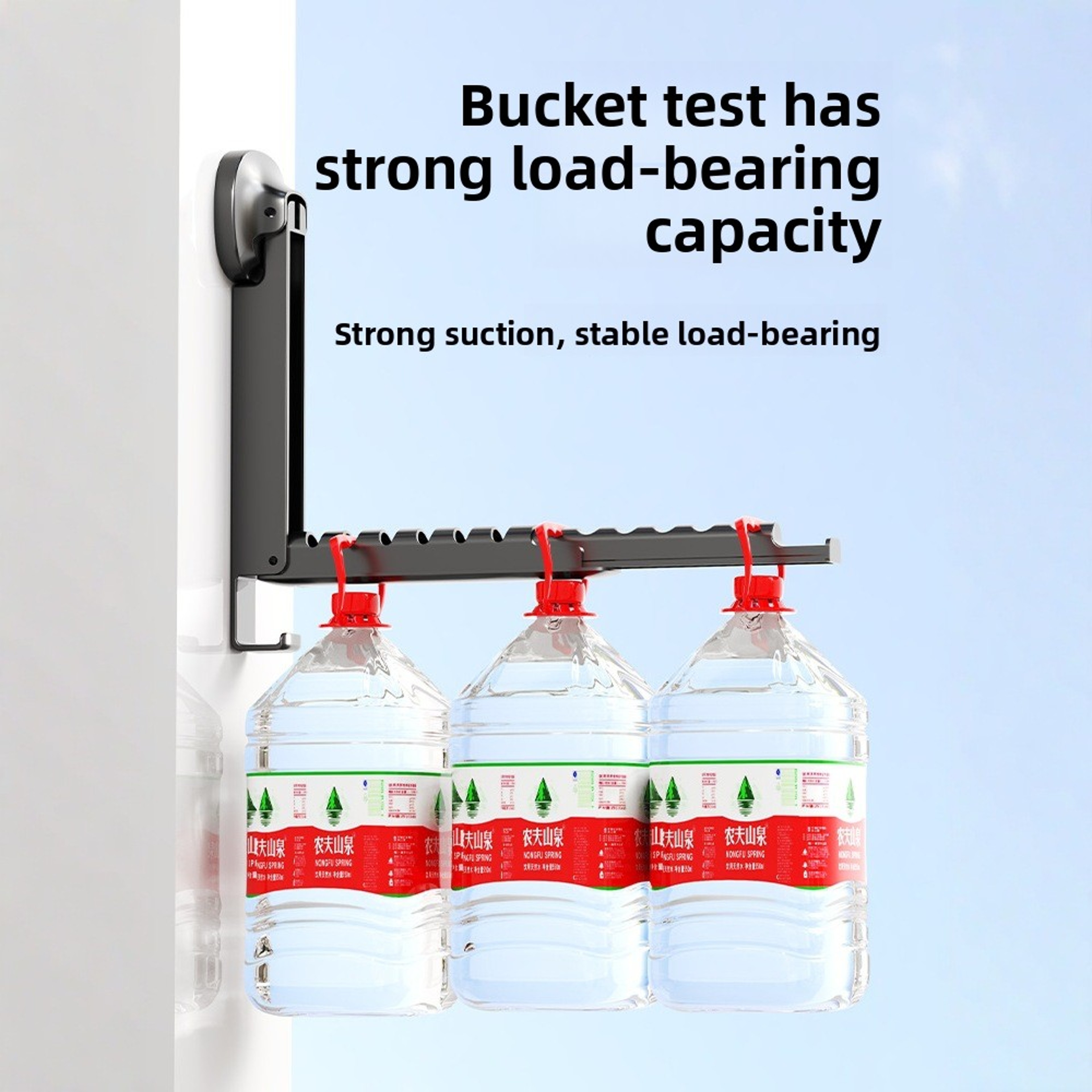 Retractable Folding Clothes Drying Rack with Suction Cup, Wall-mounted Foldable Clothes Rack for Portable Use – view 6