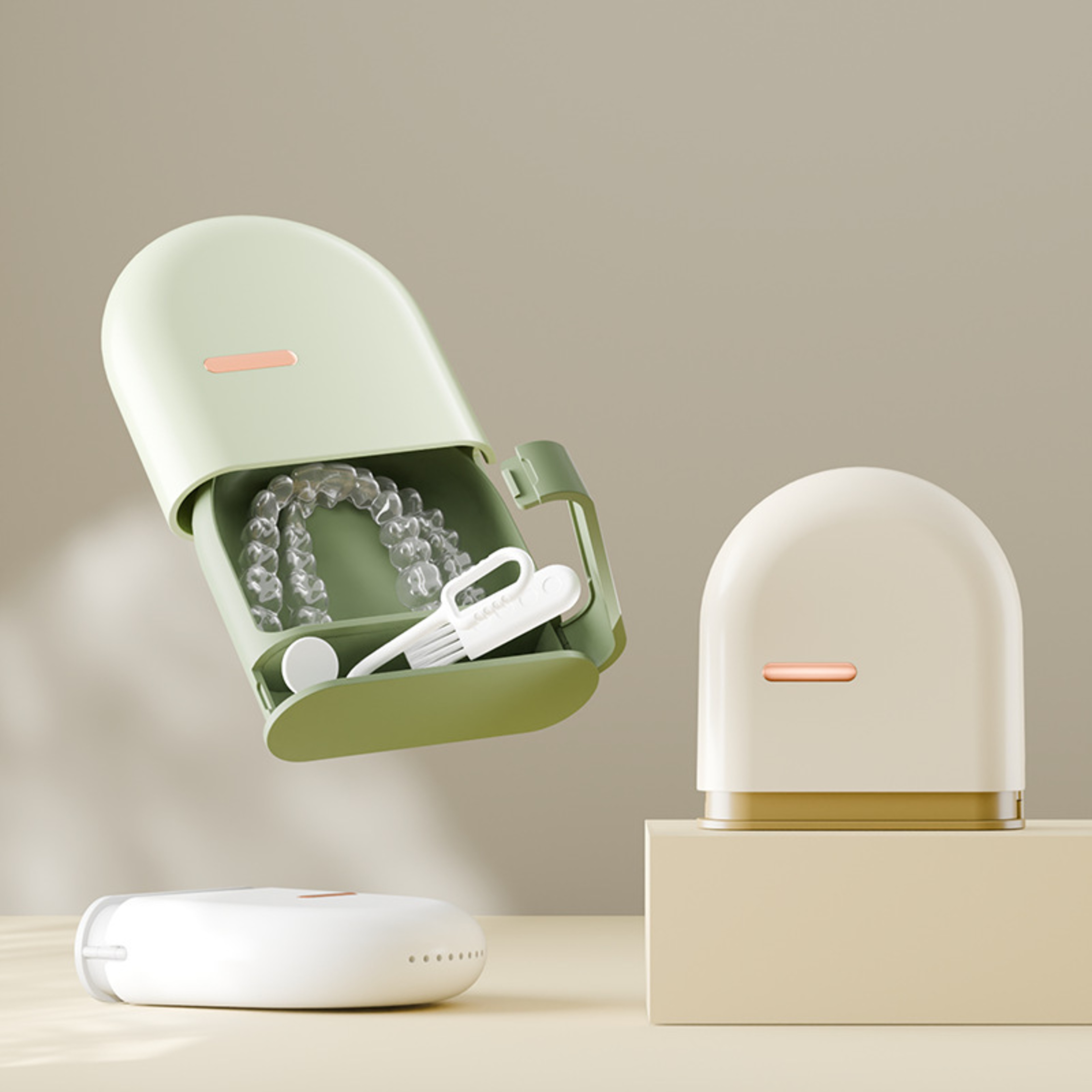 Portable Storage Box For Invisible Braces Dentures And Orthodontic Correction Cleaning Holder 0