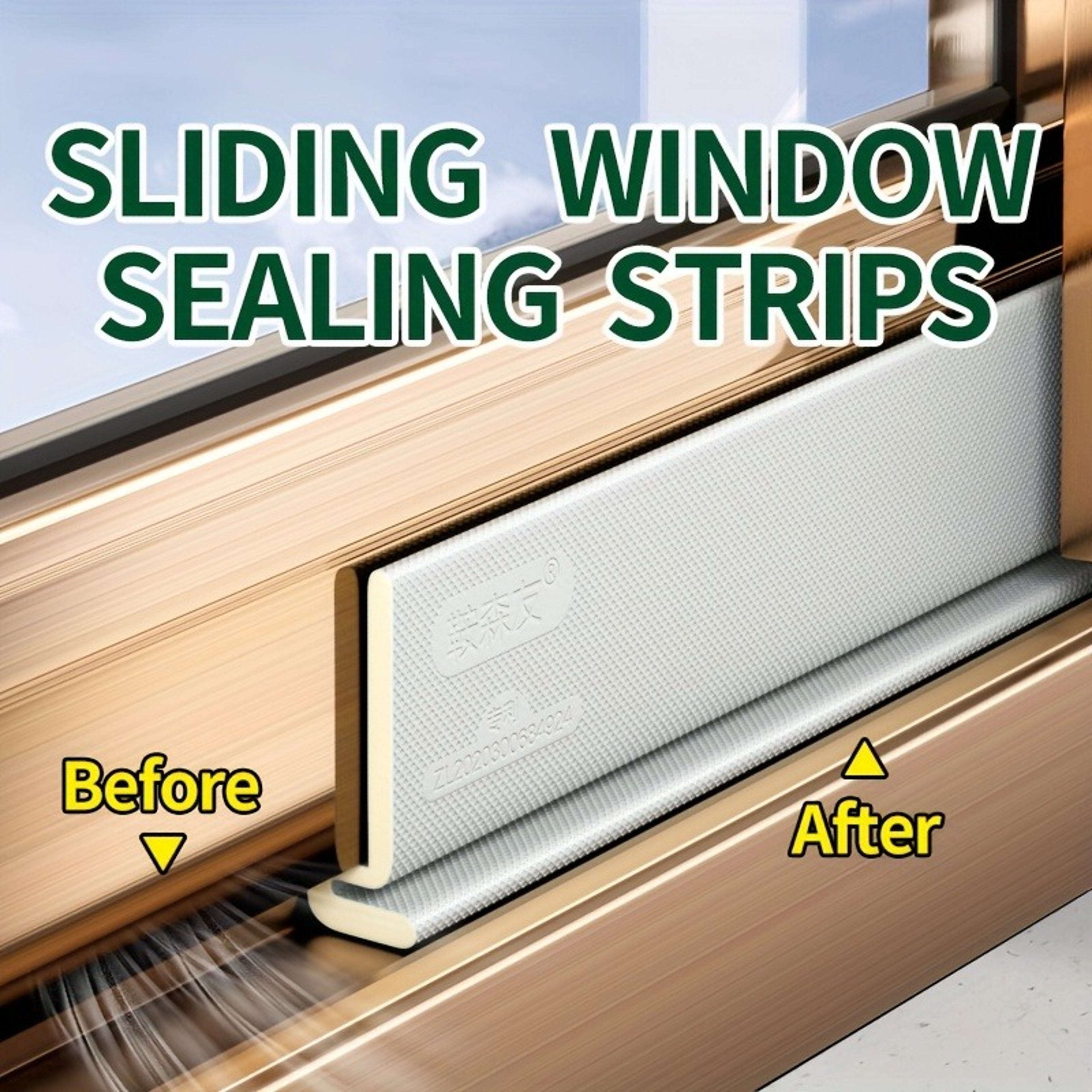 Windproof Draft Stopper, Window Seal Strip Set, Sound Insulation for Sliding Windows/Doors, Easy Install – view 2