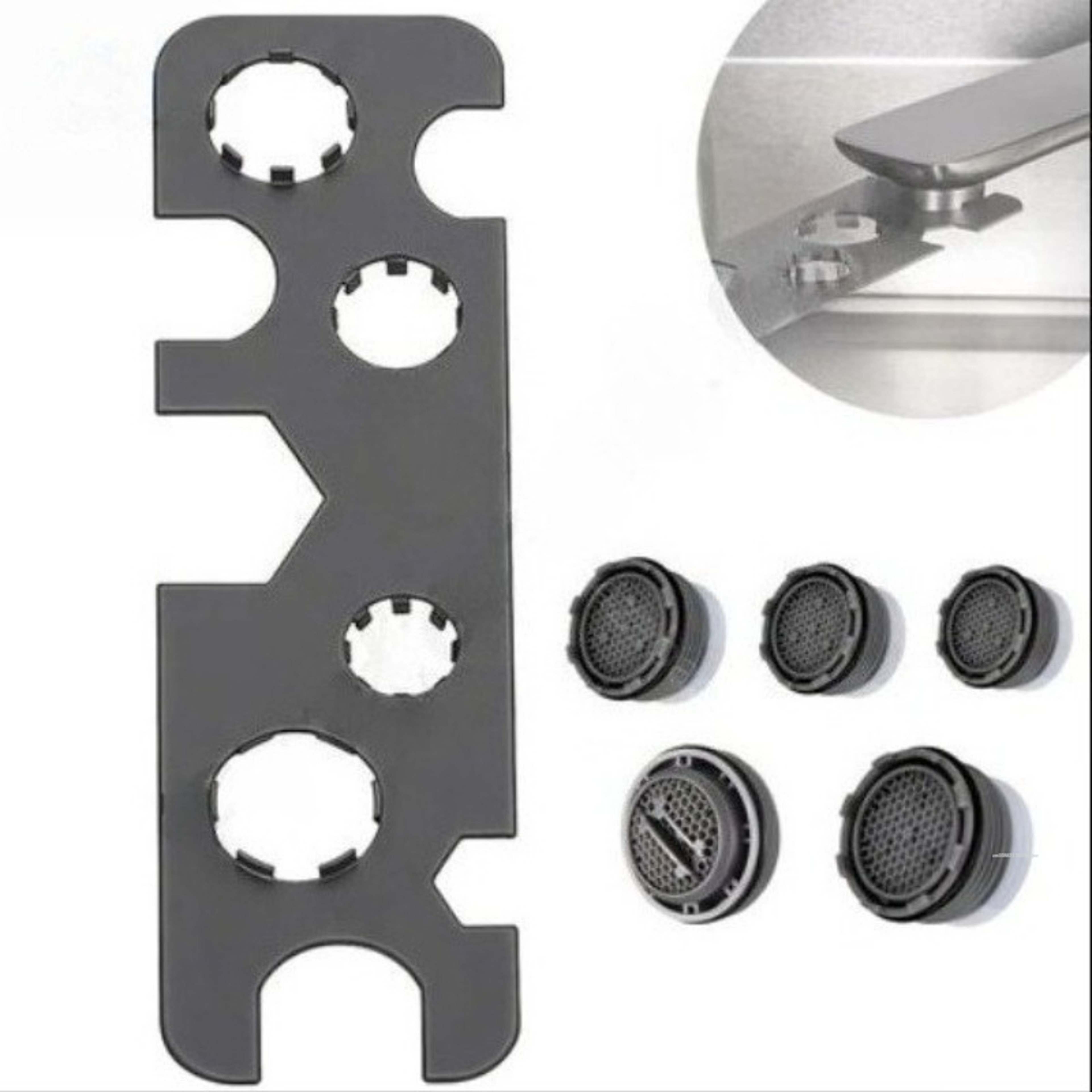 Metal Faucet Aerator Removal Tool, Key for Hidden Threaded Cut Side Housing – view 1