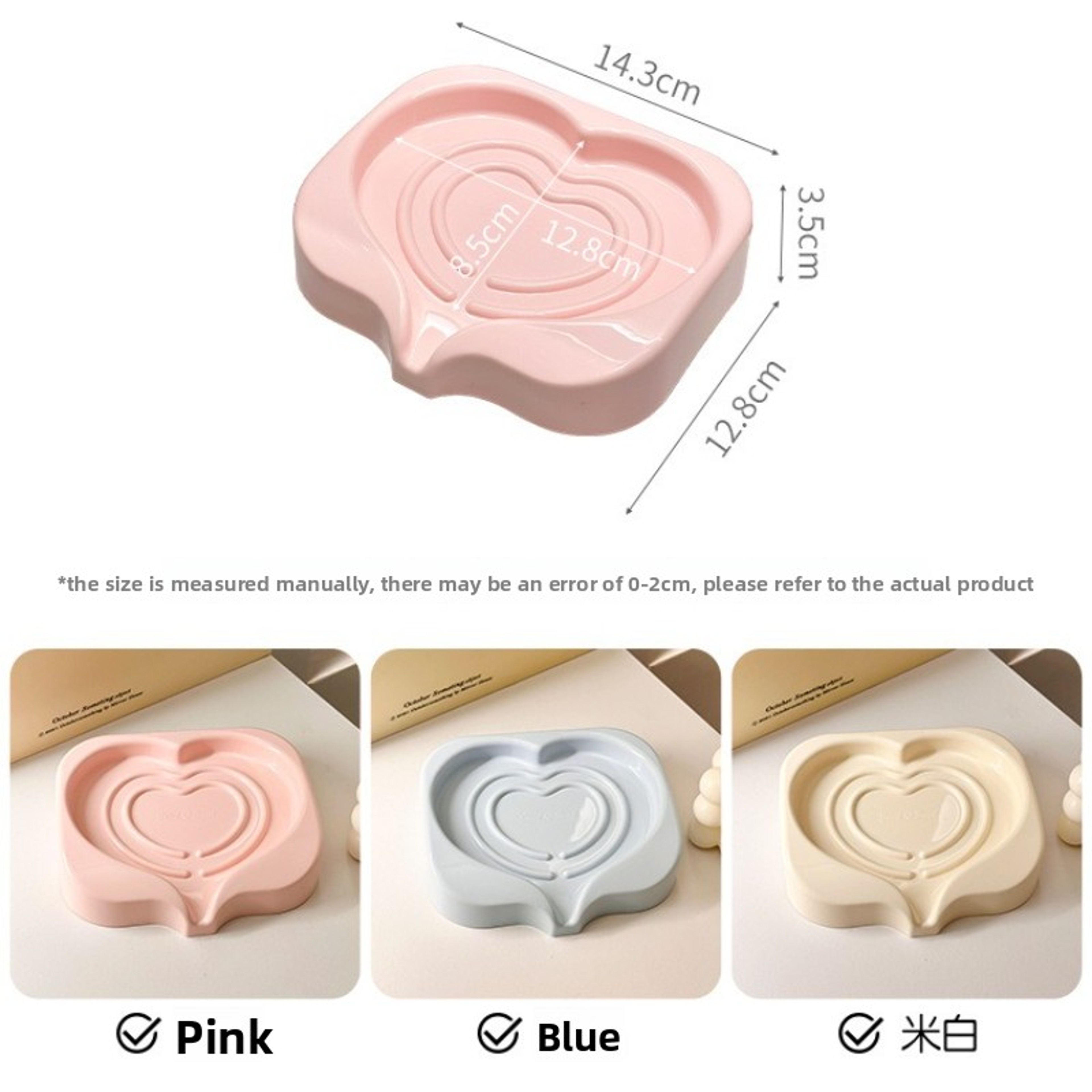 Fast Draining Heart-Shaped Soap Dish, Cute Soap Holder for Bathroom and Kitchen Accessories – view 4