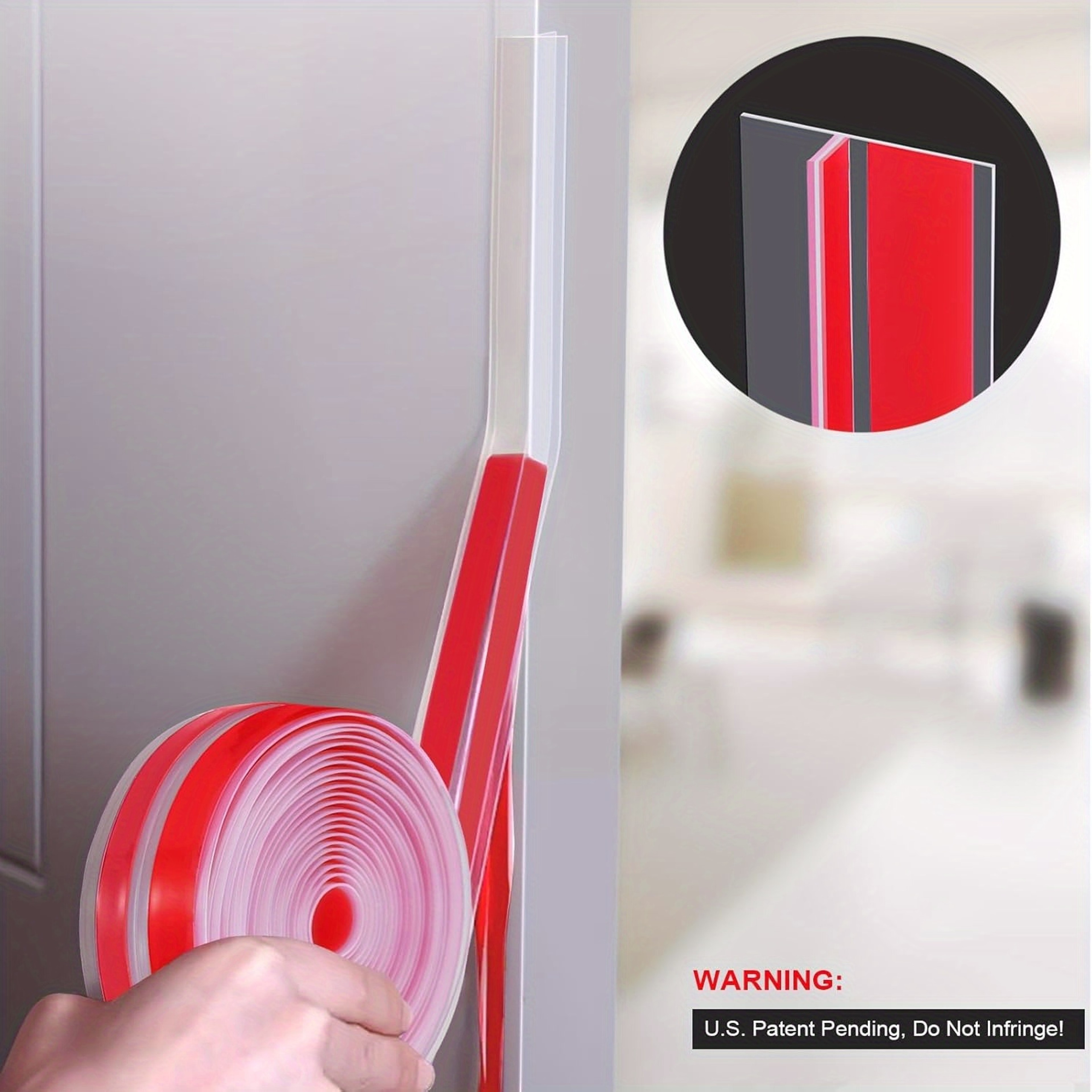 Weatherproof Door Window Clear Plastic TShape Weather Stripping, Gap Stopper for Home Indoor Outdoor Sound Proof Panels – view 2