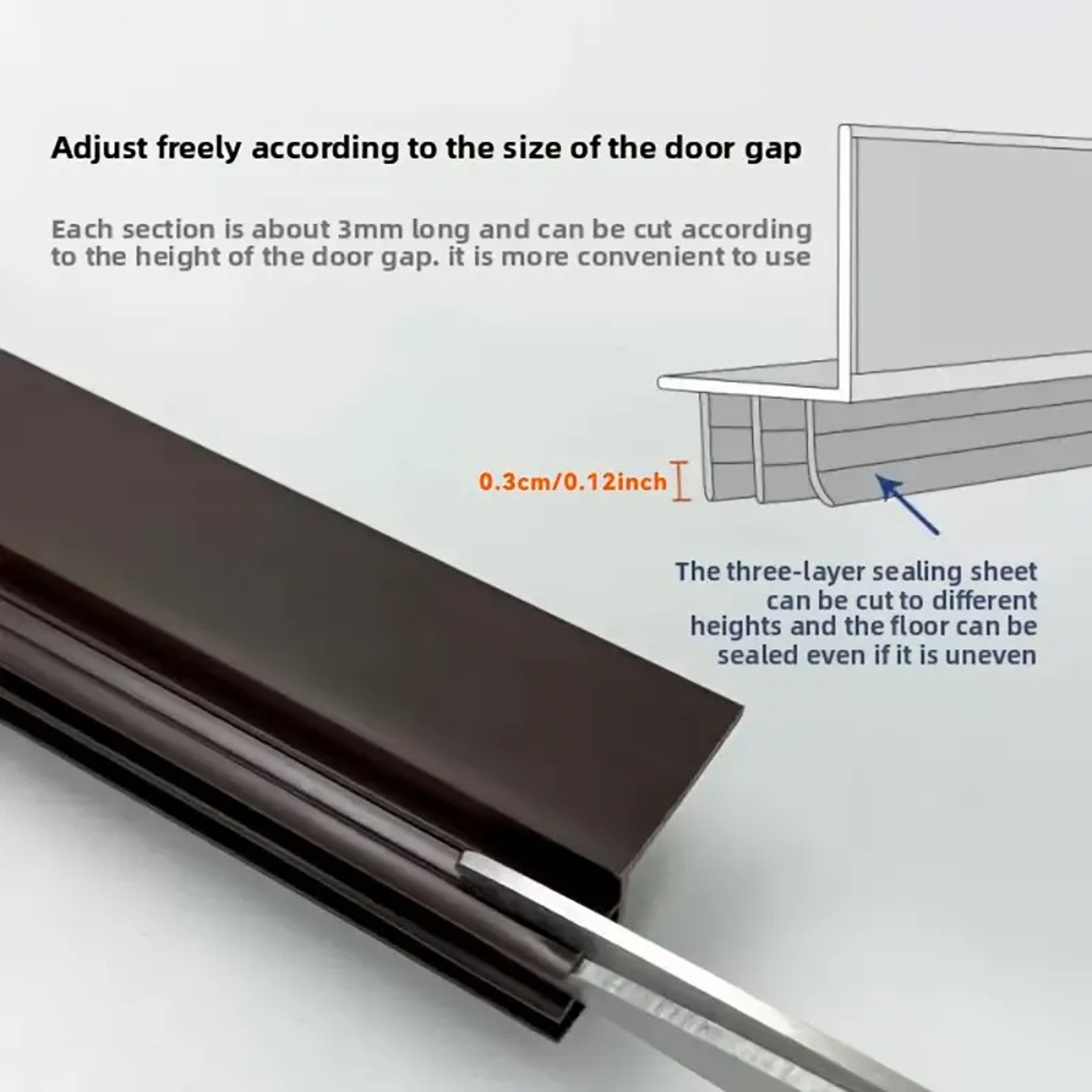 Windproof Soundproof Dustproof Elf Adhesive Door Bottom Seal Strip for Bedroom Bathroom Home Door Weatherstrip Entrance – view 6