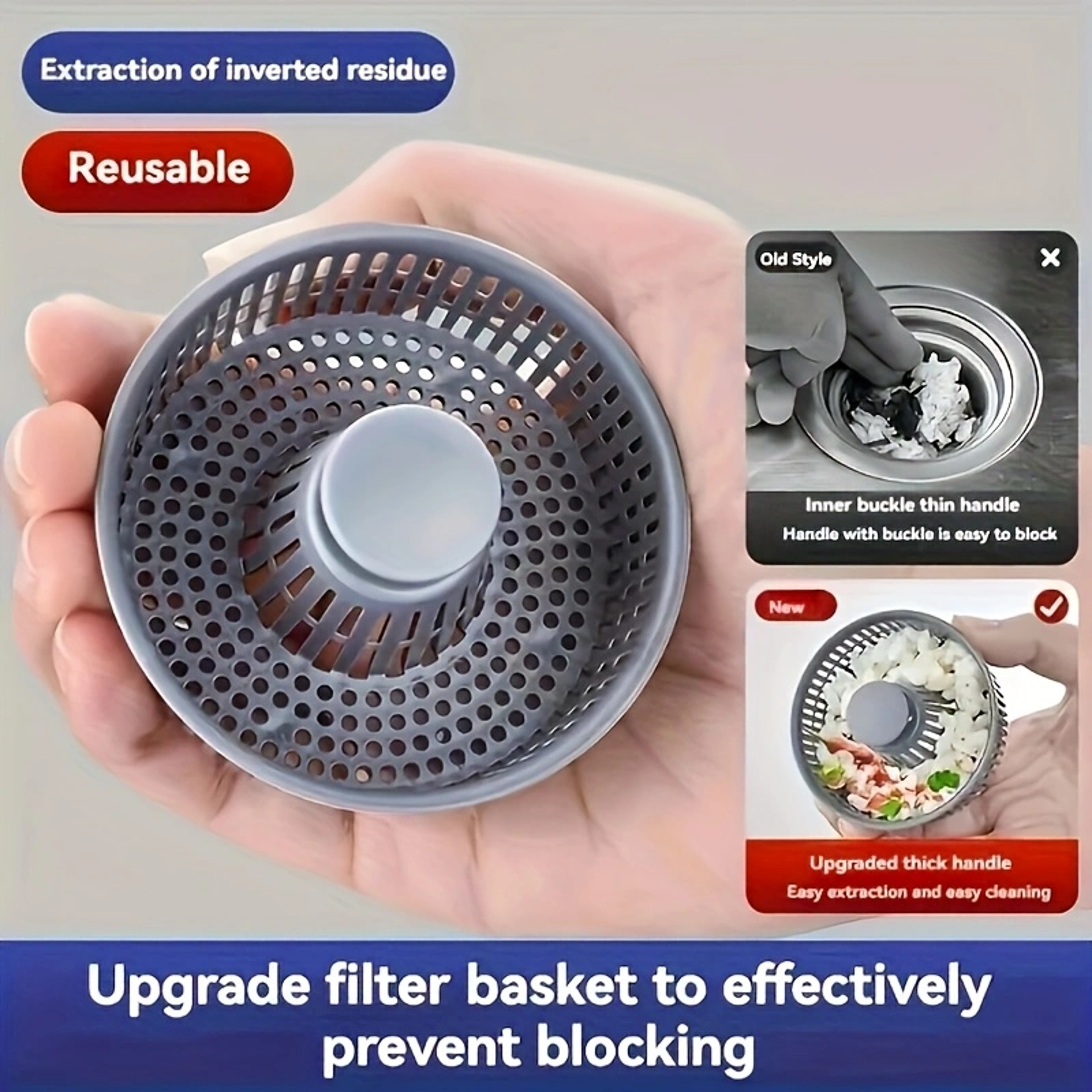 Sink Strainer, Pop Up ABS Anti Clog Leak Proof Drain Plug, Kitchen Bathroom Filter Basket – view 3