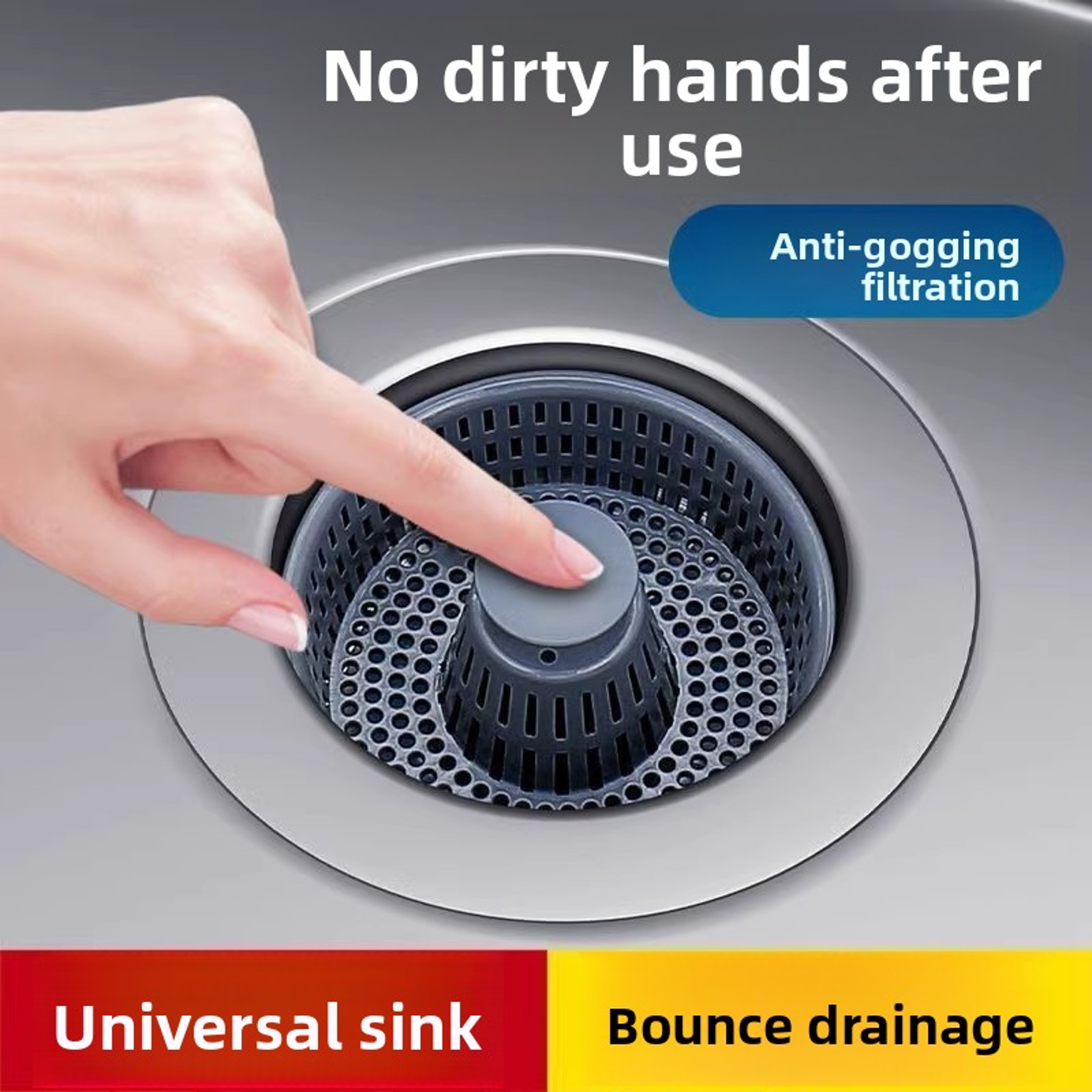 Sink Strainer, Pop Up ABS Anti Clog Leak Proof Drain Plug, Kitchen Bathroom Filter Basket – view 7