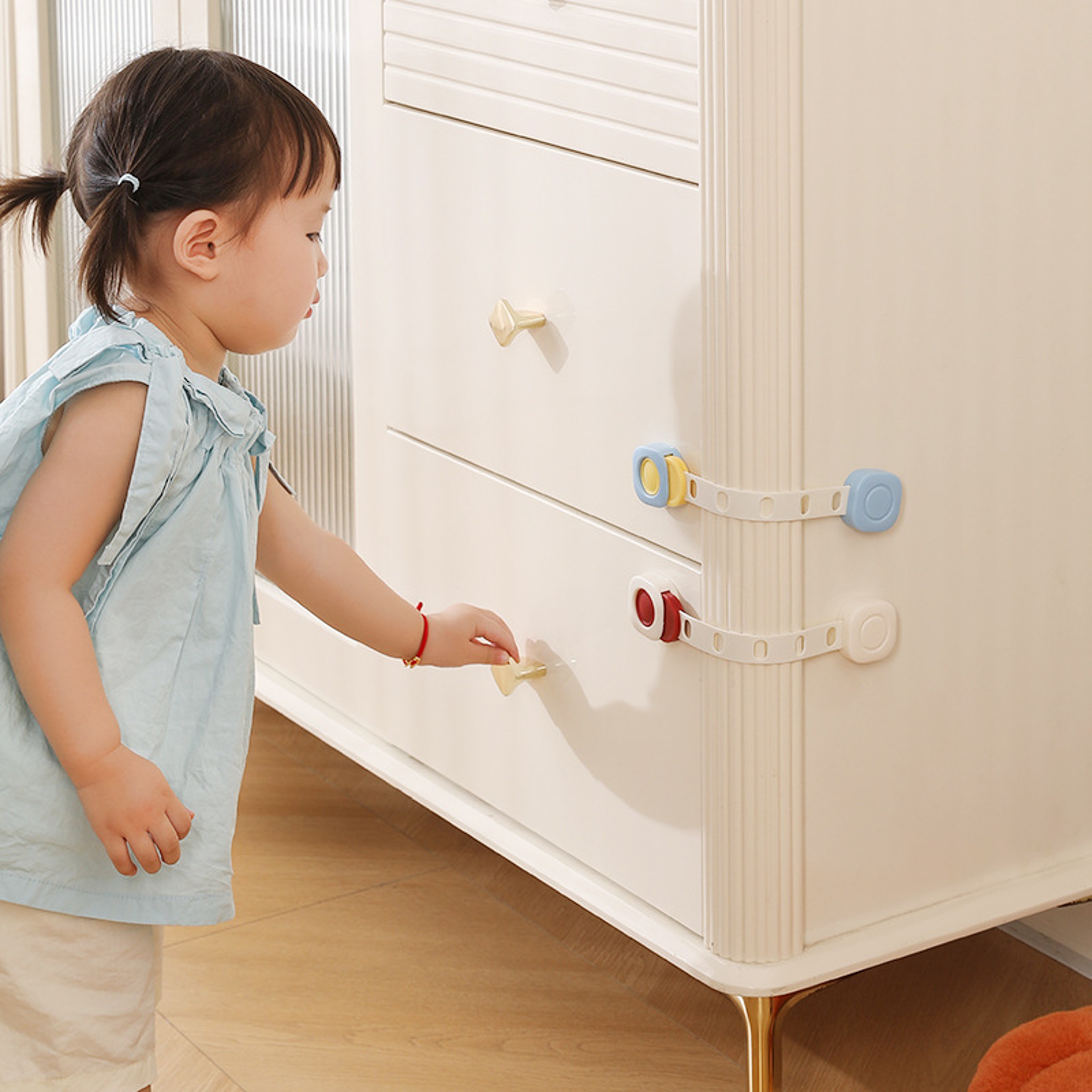 Child Safety Lock, No Drilling Baby Proof Lock for Drawers, Refrigerators, Doors | Anti-Pinch Finger Guard – view 1