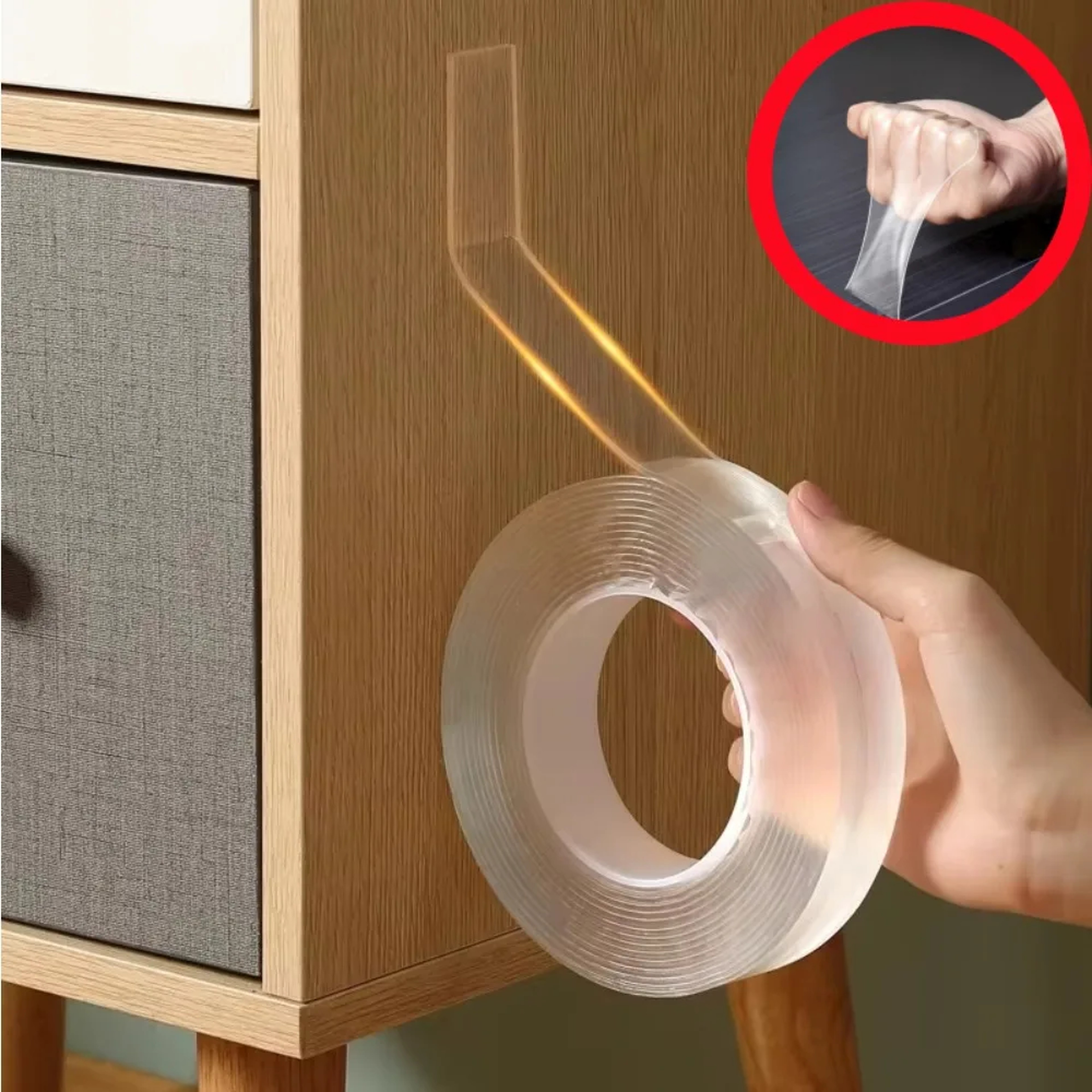 Waterproof Reusable Self Adhesive Heavy Duty Double Sided Nano Tape, Washable for Kitchen, Bathroom, Home Decor – view 1
