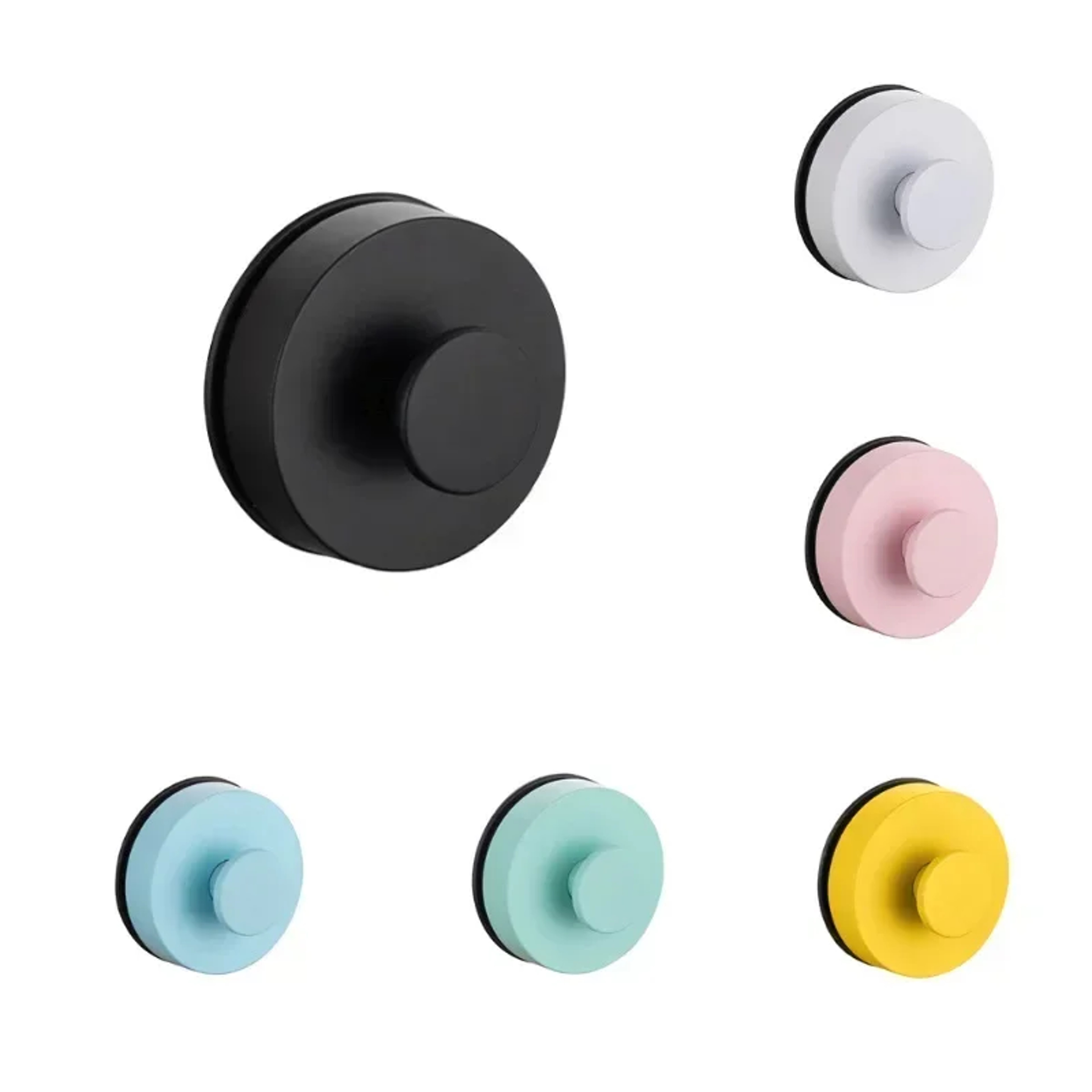Waterproof Black No Drill Suction Cup Hooks, Strong Hold for Bathroom, Kitchen, Towels, Bags – view 2