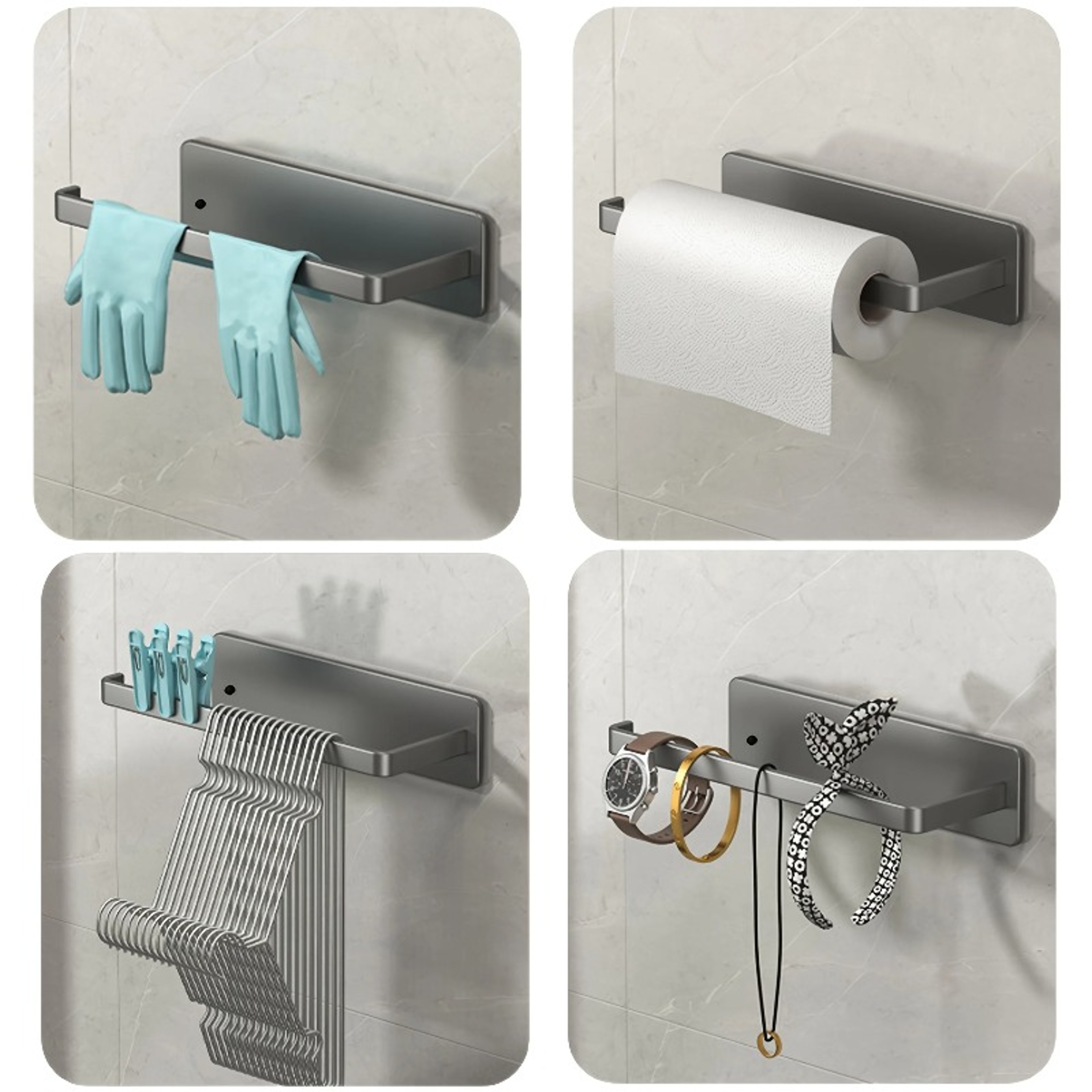 Space Saving Paper Towel Holder, Stainless Self Adhesive, Cabinet Wall Mount Dispenser for Kitchen – view 5