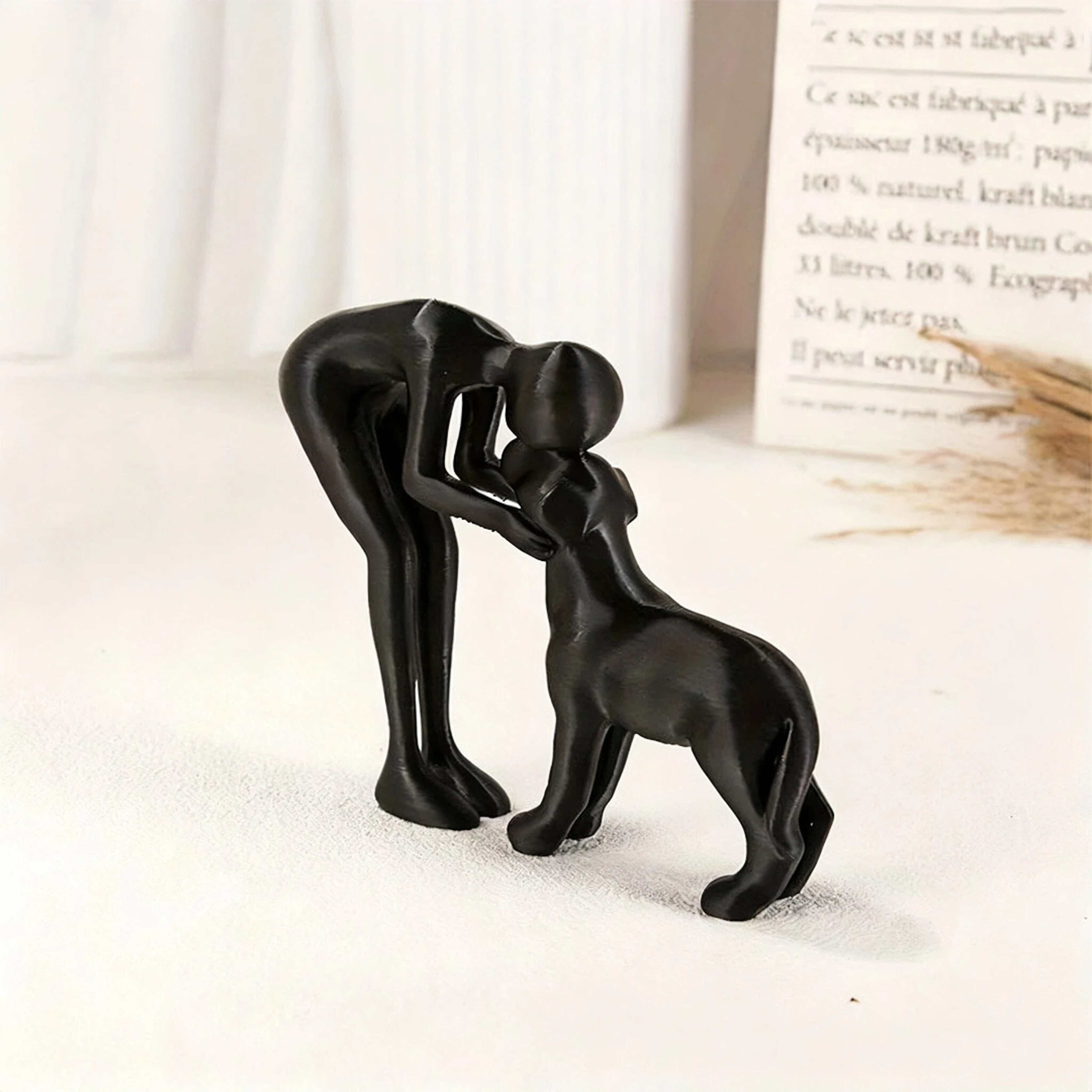 Interactive Human and Pet Figurines Abstract Art for Home and Office Decor – view 4