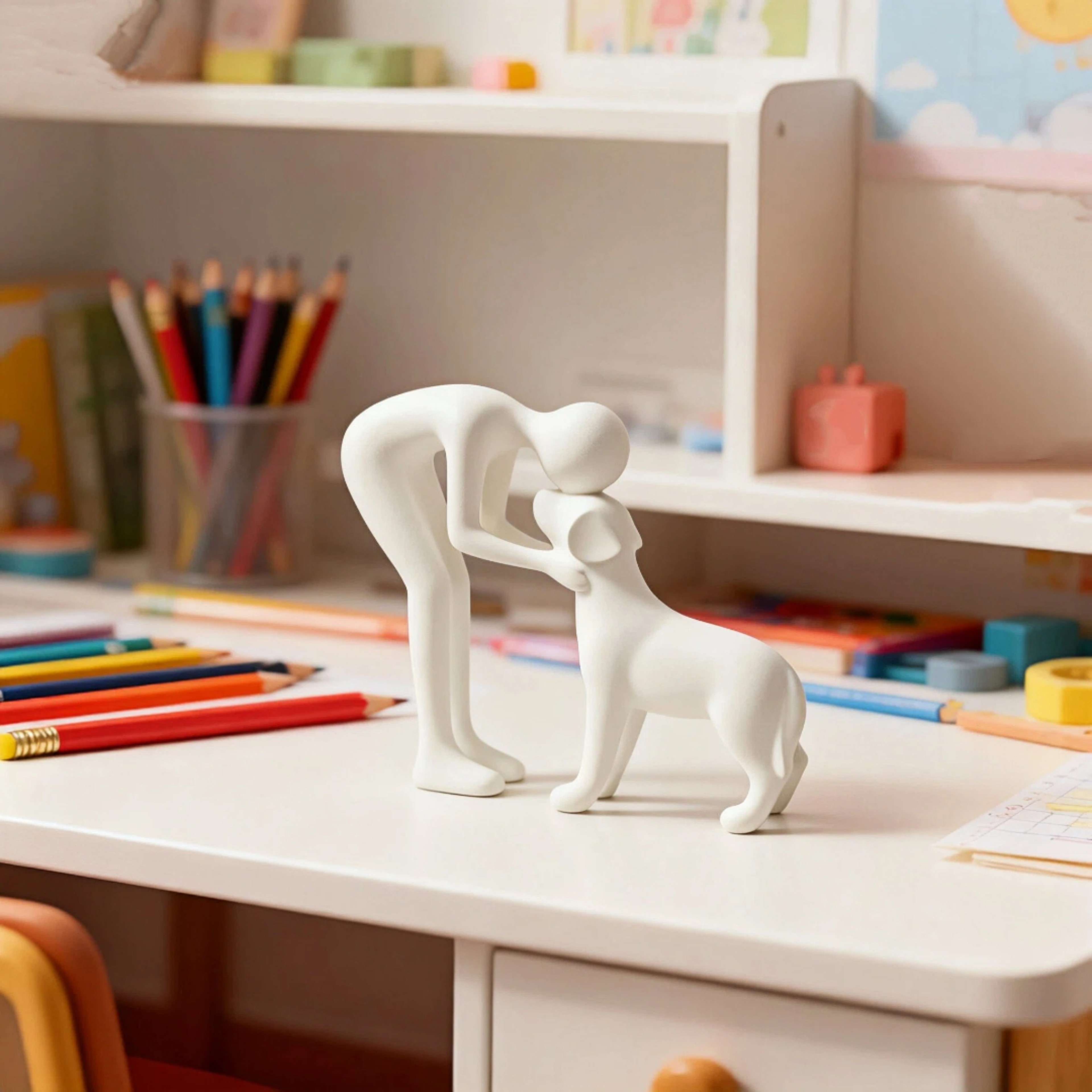Interactive Human and Pet Figurines Abstract Art for Home and Office Decor – view 6