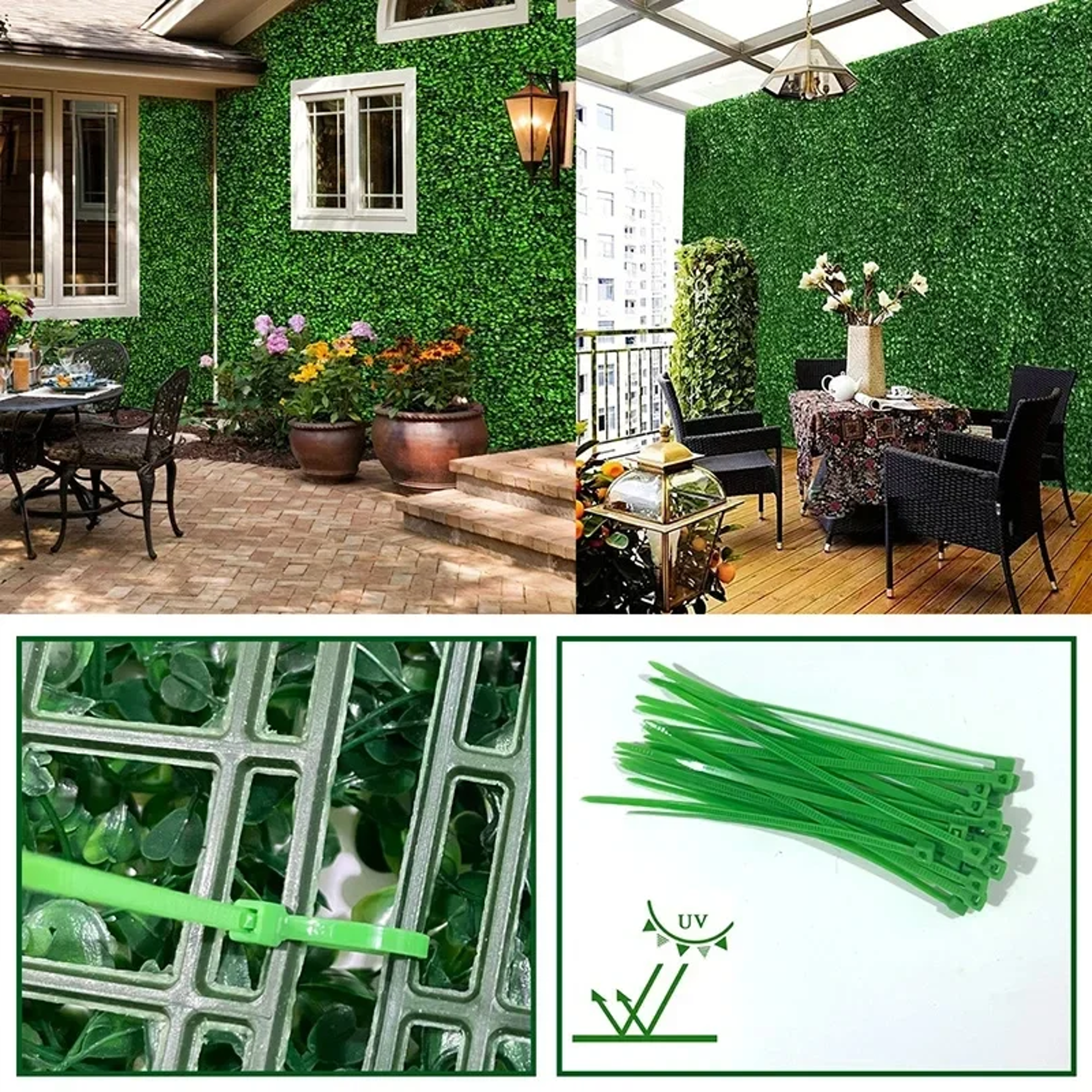 Green Decor Artificial Boxwood Hedge Wall Panel UV Protection for Wedding, Backyard Privacy Screen – view 4