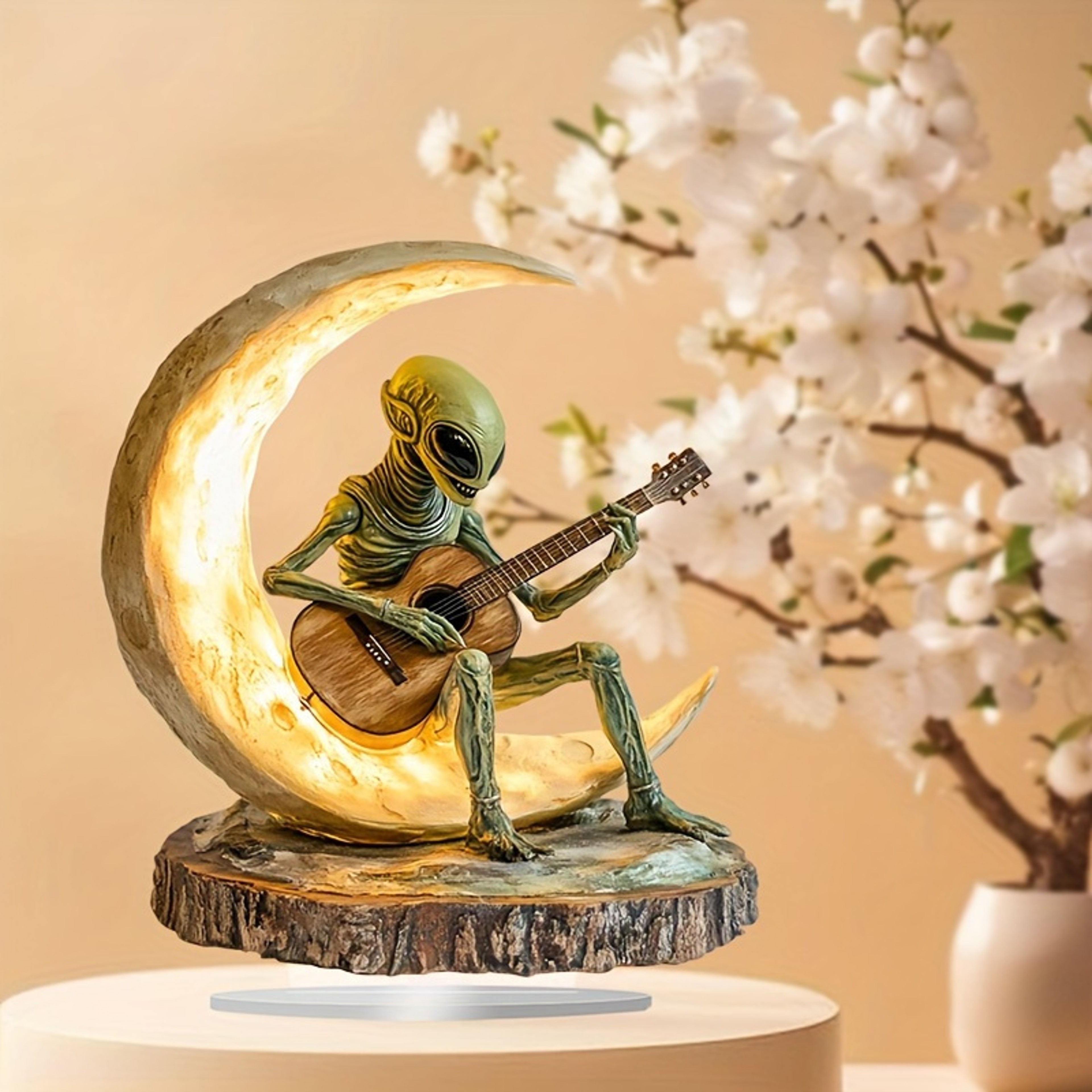 Alien Moon Guitarist Bohemian Ornament Acrylic Sculpture Home Decor – view 3