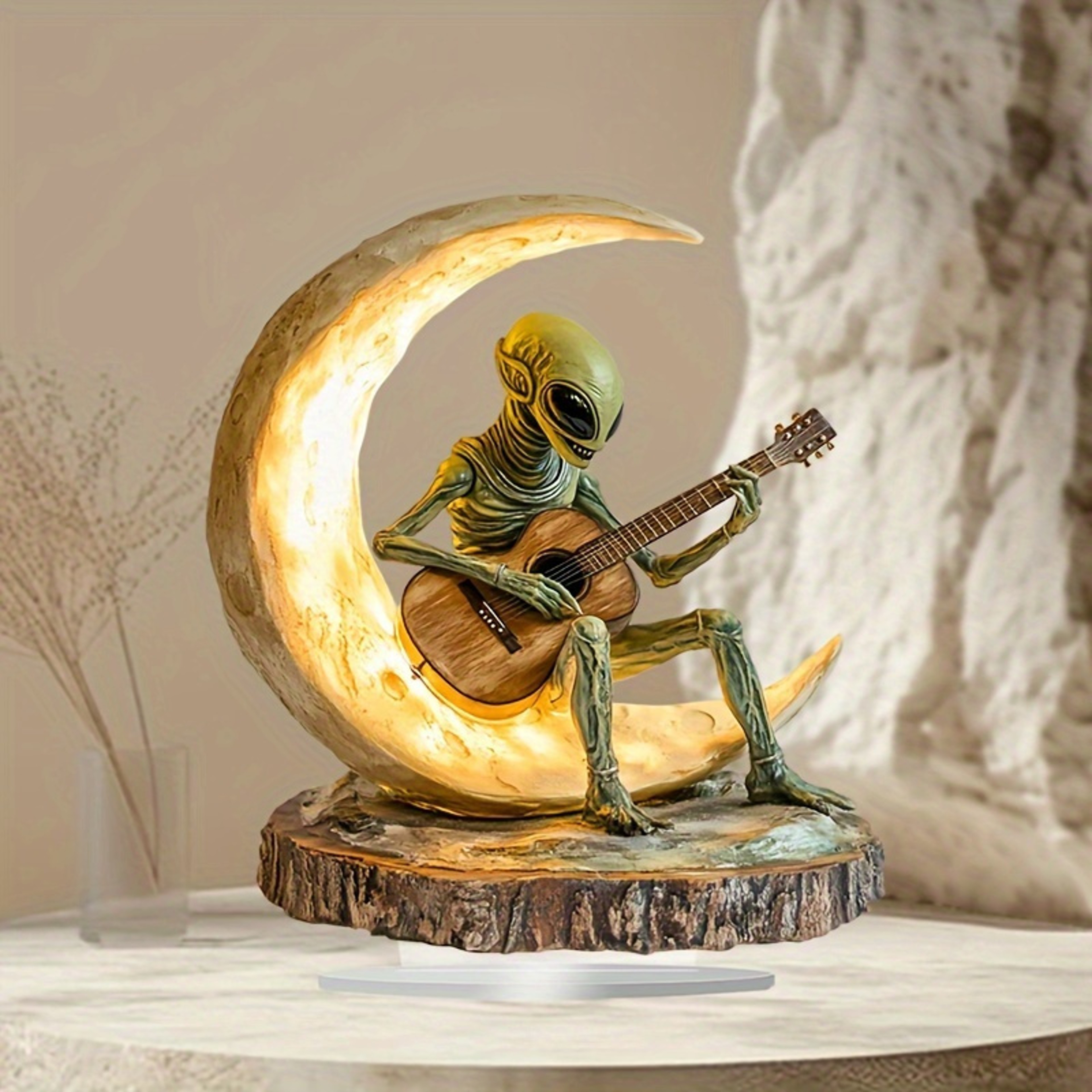 Alien Moon Guitarist Bohemian Ornament Acrylic Sculpture Home Decor – view 6