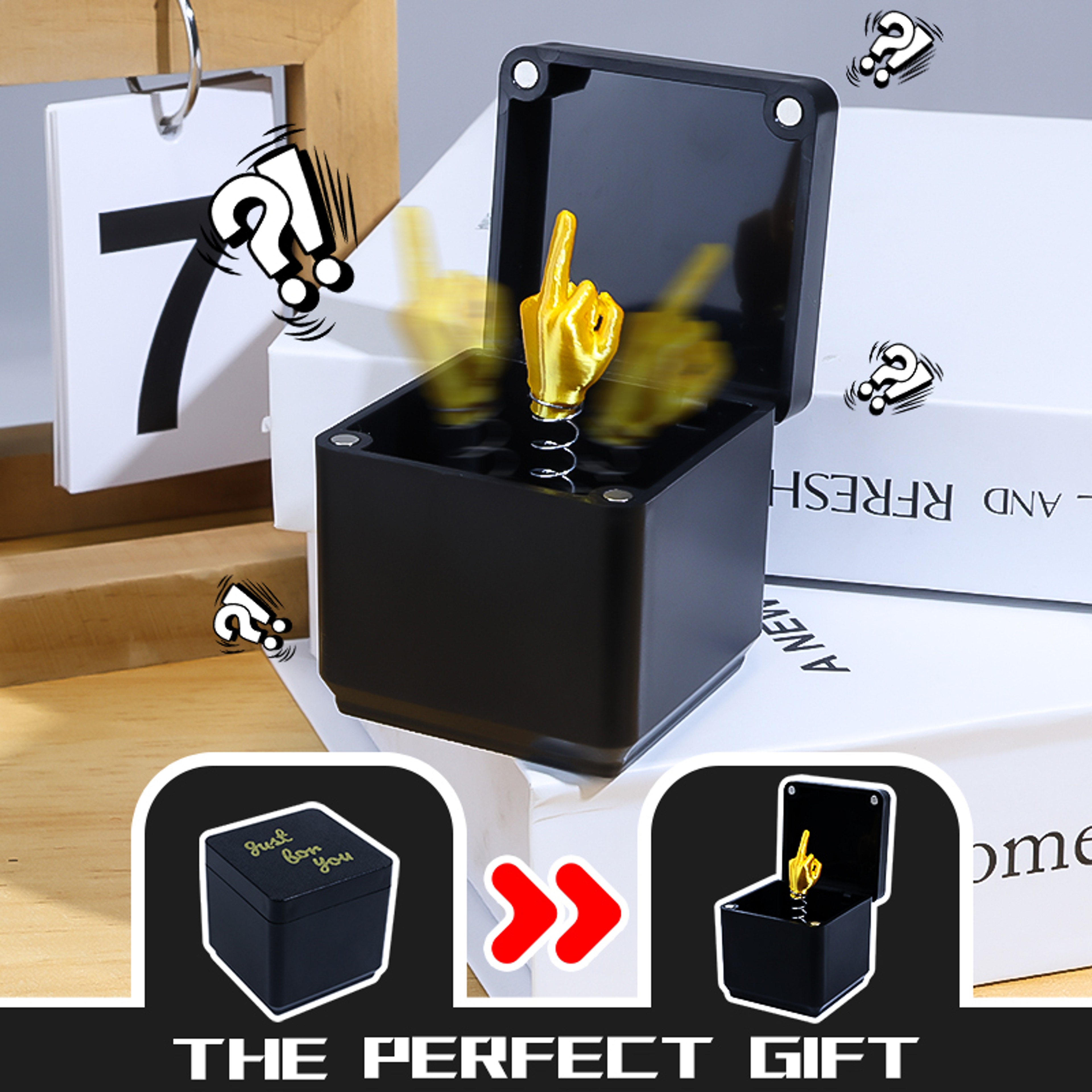 Funny 'Middle Finger in a Box' Prank Gift, Creative Office Desk Decoration, Unique Humor Decor for Home Or Work – view 4