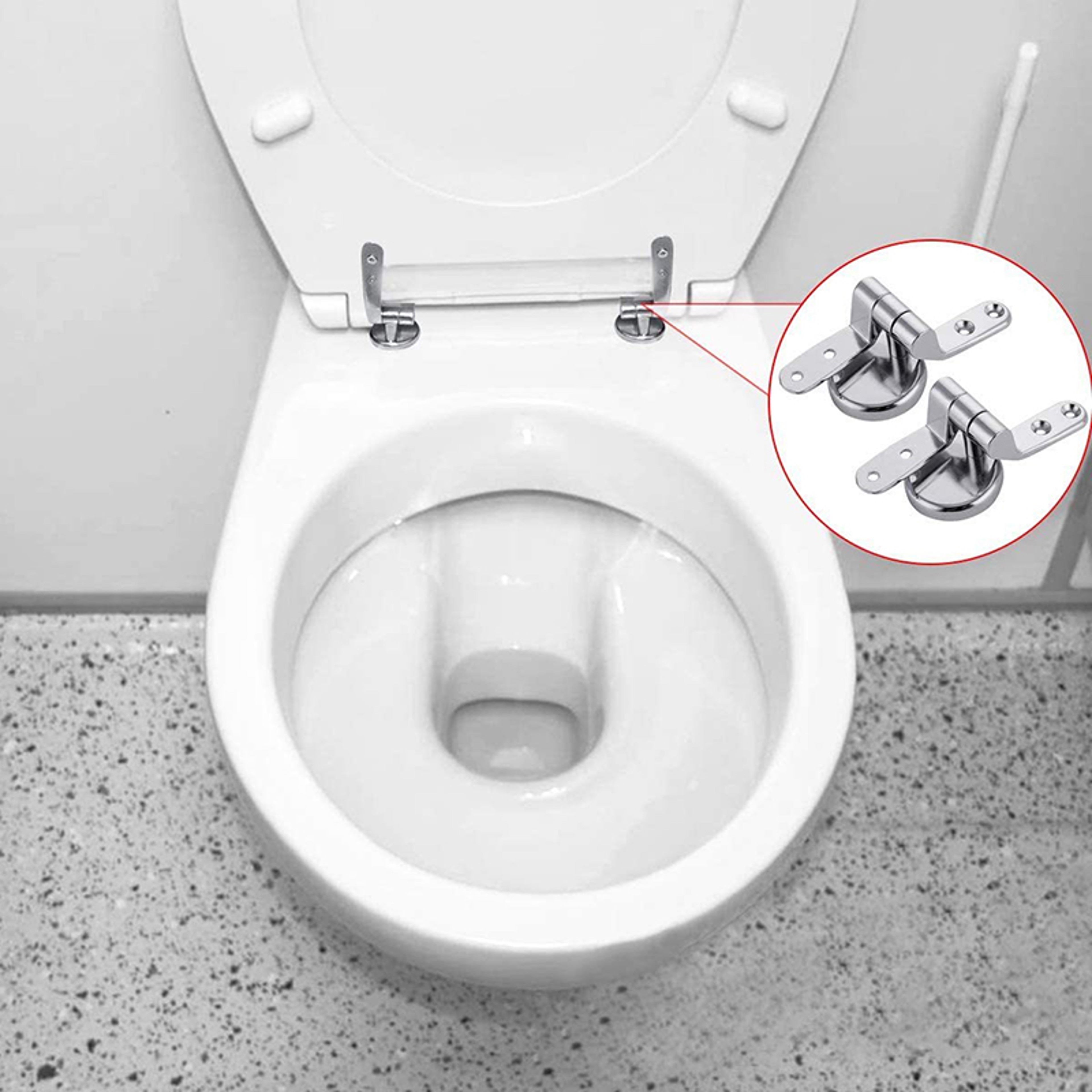 Soft Close Toilet Seat Slow Closing Lid, Round Hinge Fitting Tank Bowl Bolts Kit Covers – view 3