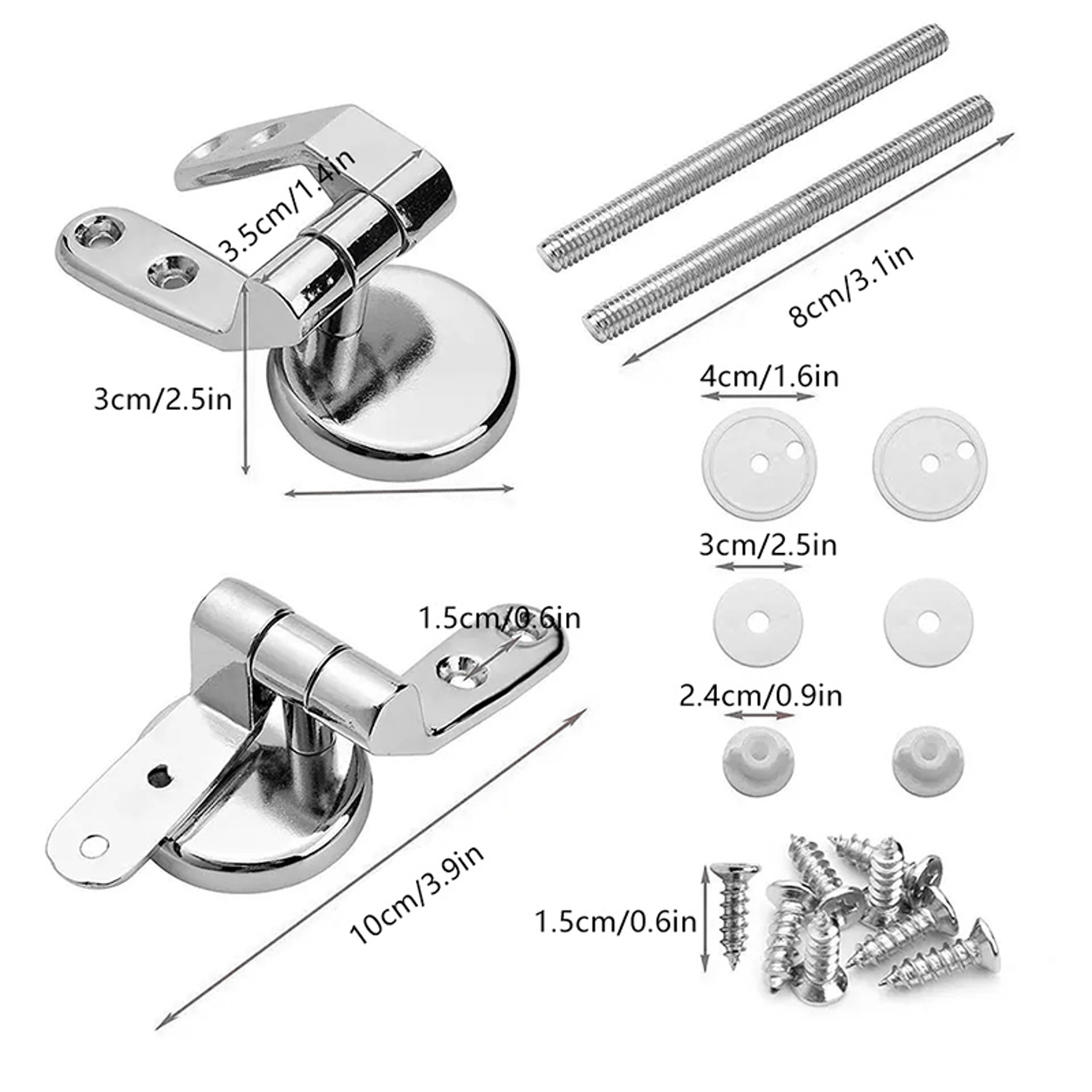 Soft Close Toilet Seat Slow Closing Lid, Round Hinge Fitting Tank Bowl Bolts Kit Covers – view 6