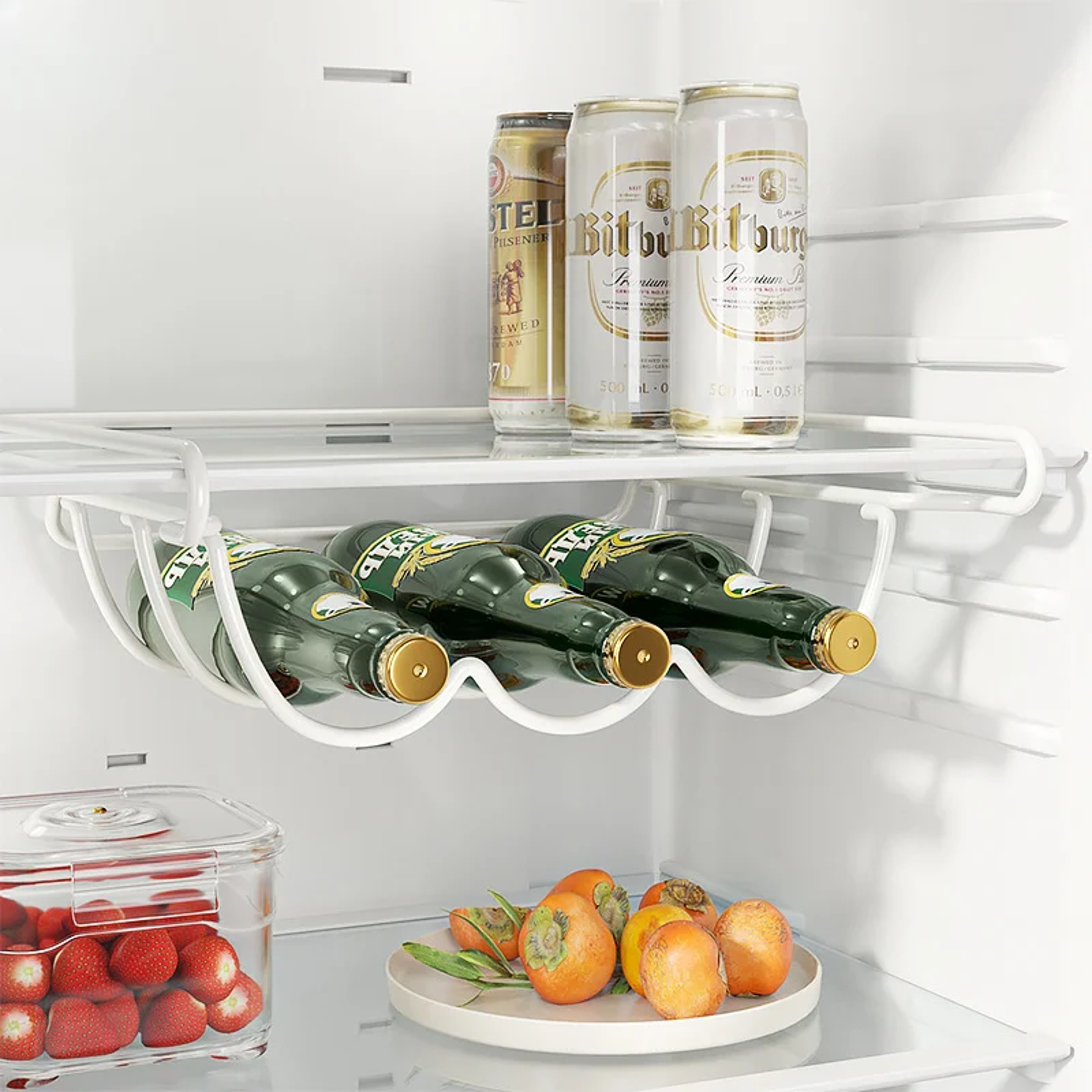 Beer Bottle Fridge Organizer, Creative Home Furnishing Accessories, Wine Display Shelf Holder, Hook Refrigerator Storage – view 1