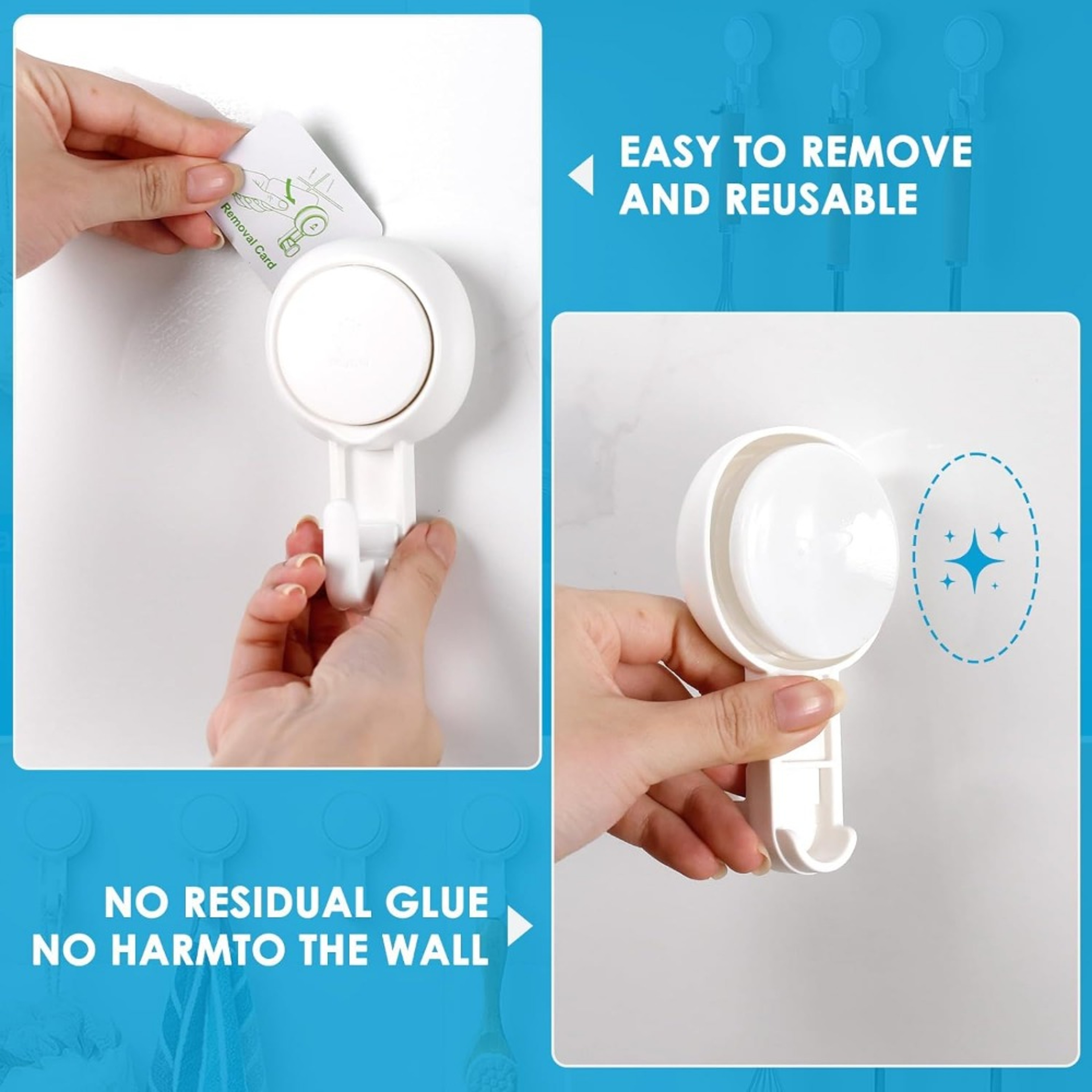 Suction Hook Hanger, Waterproof Storage Holder for Wall, Bathroom, Kitchen Towel Organization – view 5