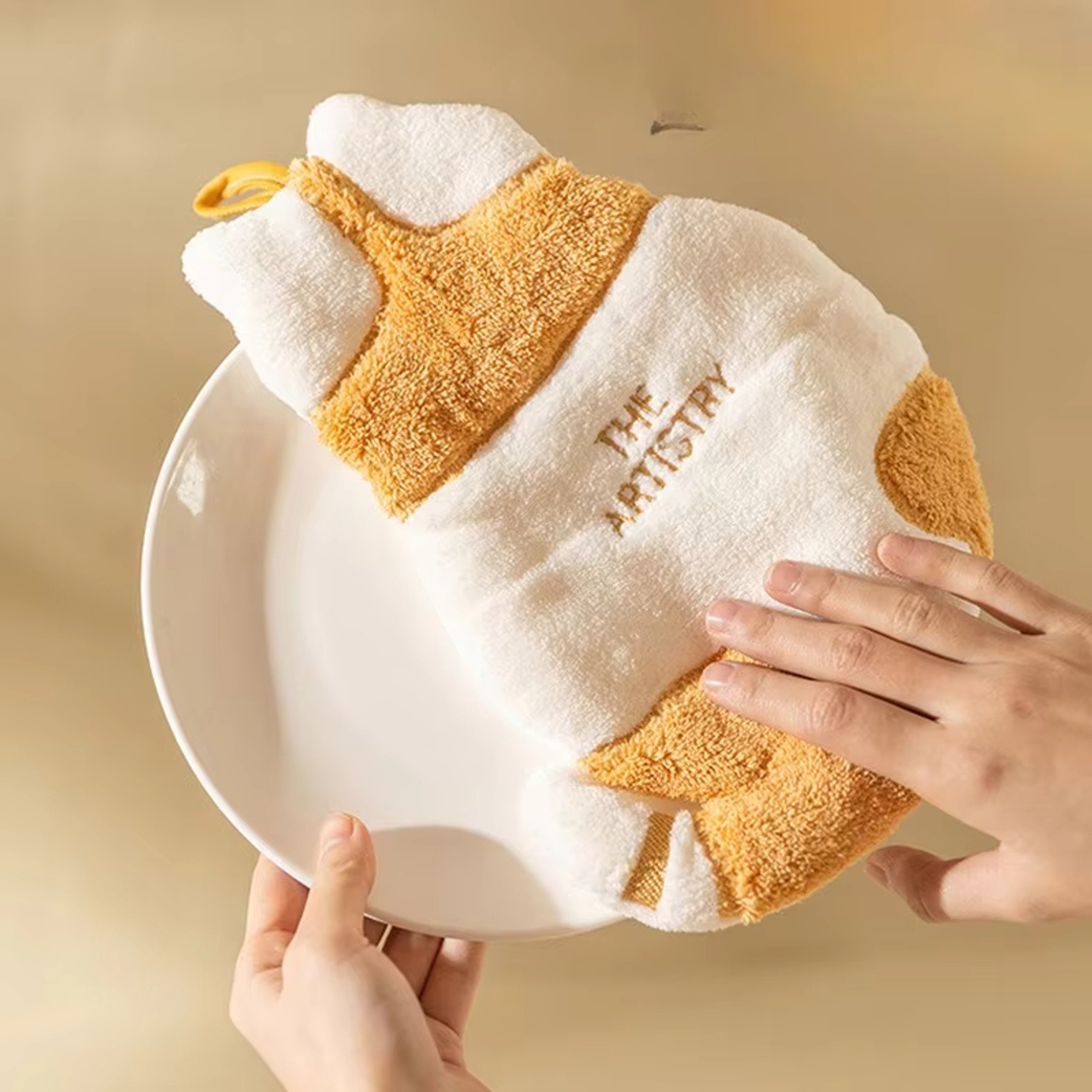 Cartoon Kids Towels, Cute Cat Hanging Towel, Soft Absorbent Handkerchief for Kitchen & Bathroom – view 4
