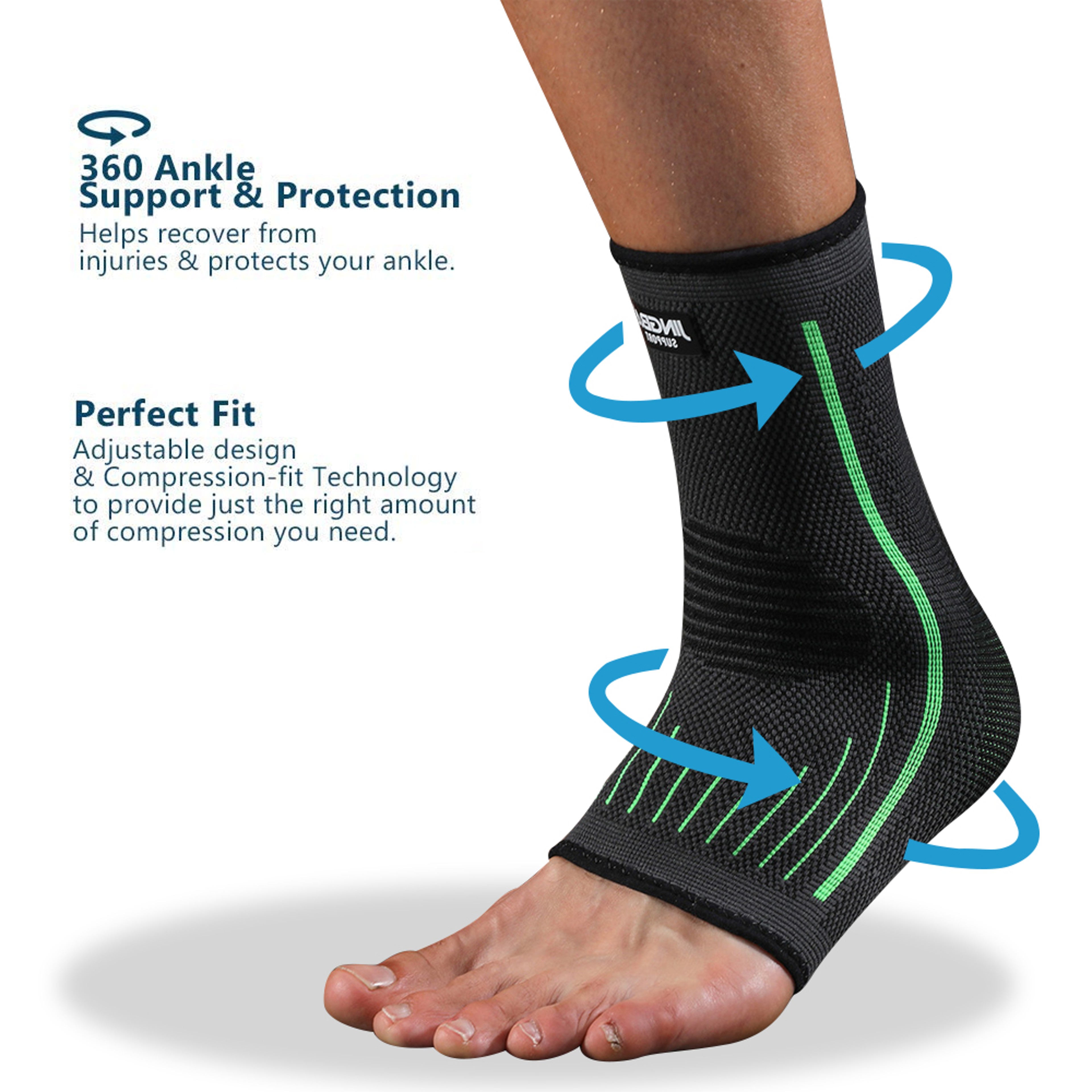 Elastic Ankle Support Brace, Breathable Compression Sleeve for Stability – view 5