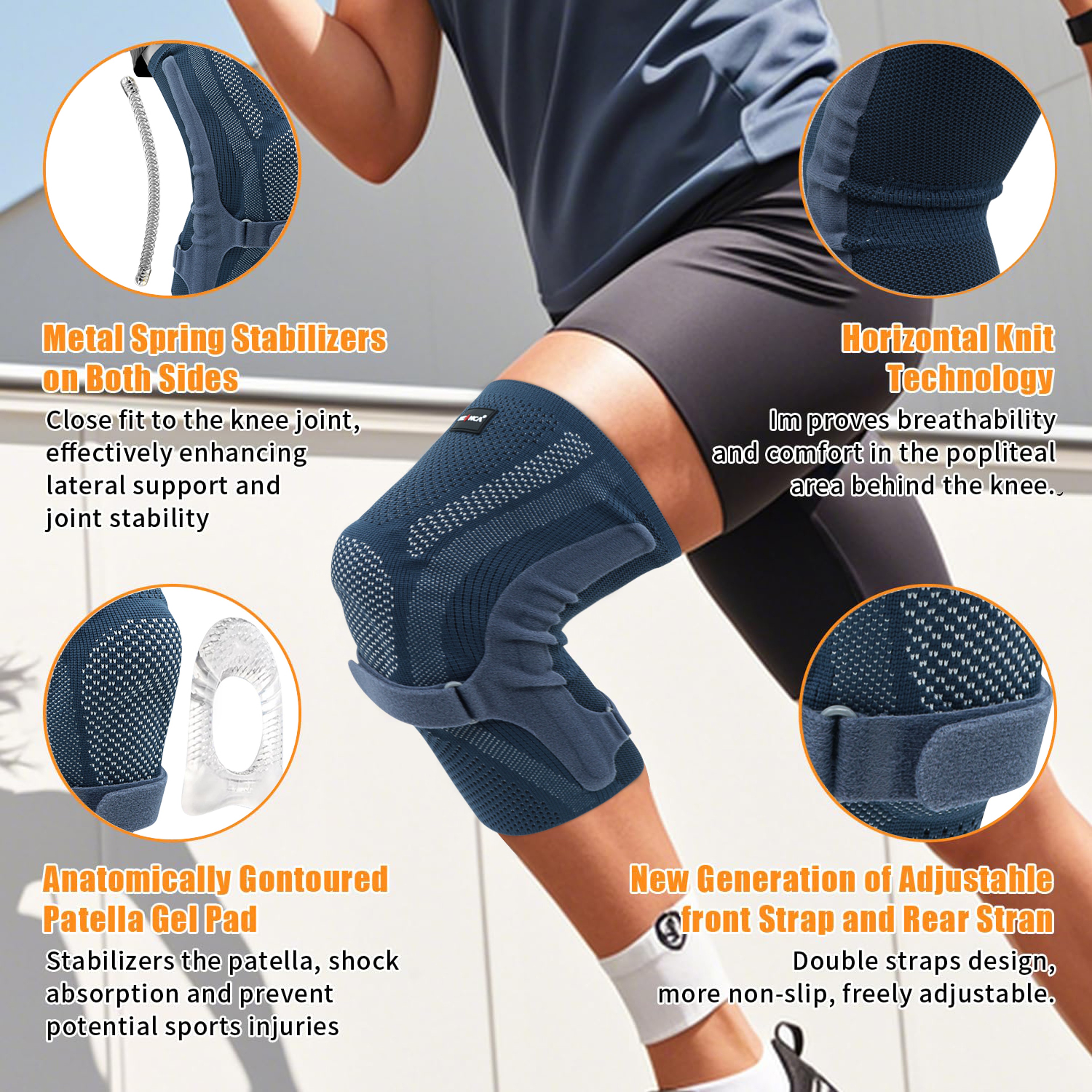 Patella Pad  Side Stabilizers Knee Compression Sleeve Support For Men And Women  Best Brace For Run 2