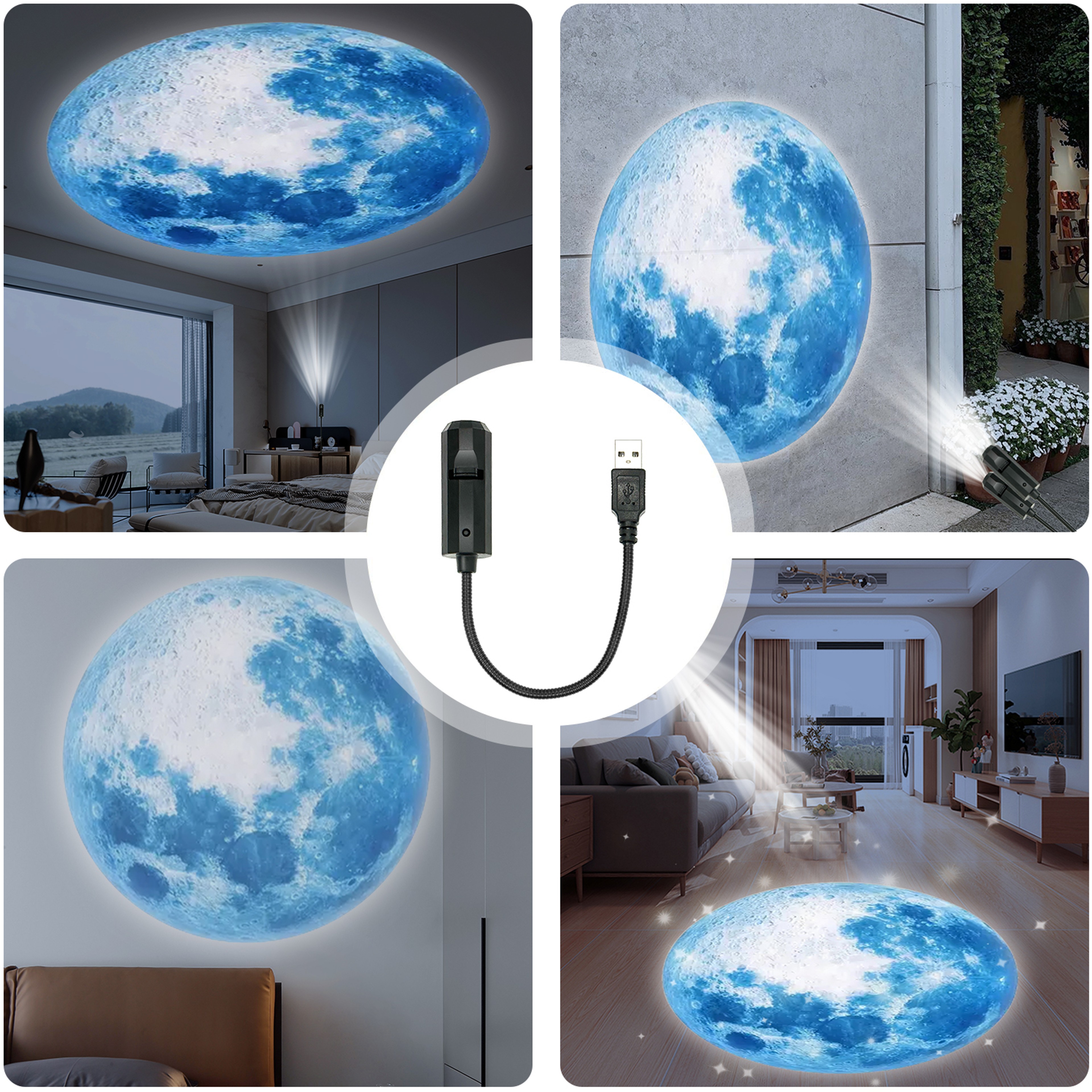 LED Moon Lamp, Blue Planet Nightlight, Unique Home Decor Light – view 3