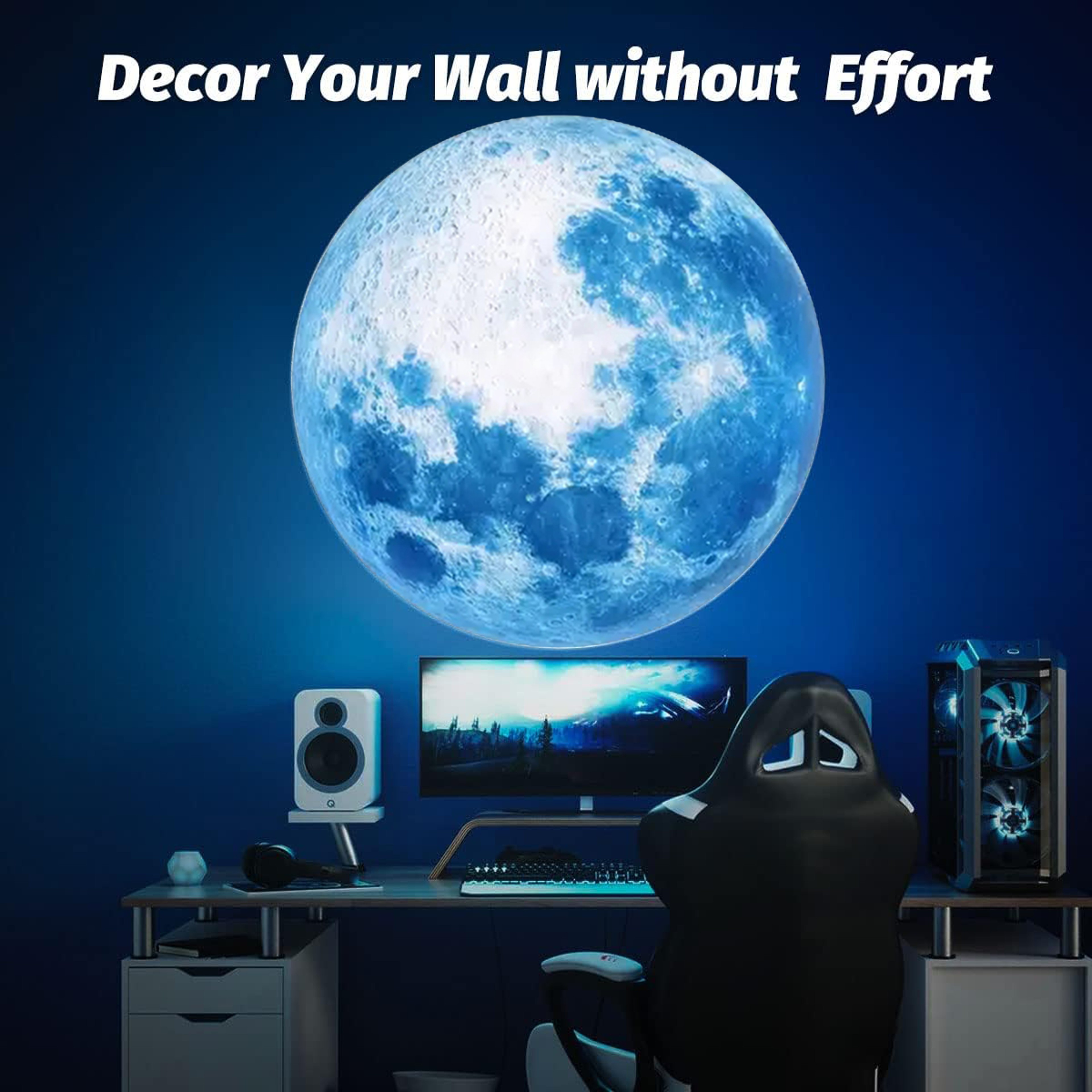LED Moon Lamp, Blue Planet Nightlight, Unique Home Decor Light – view 5