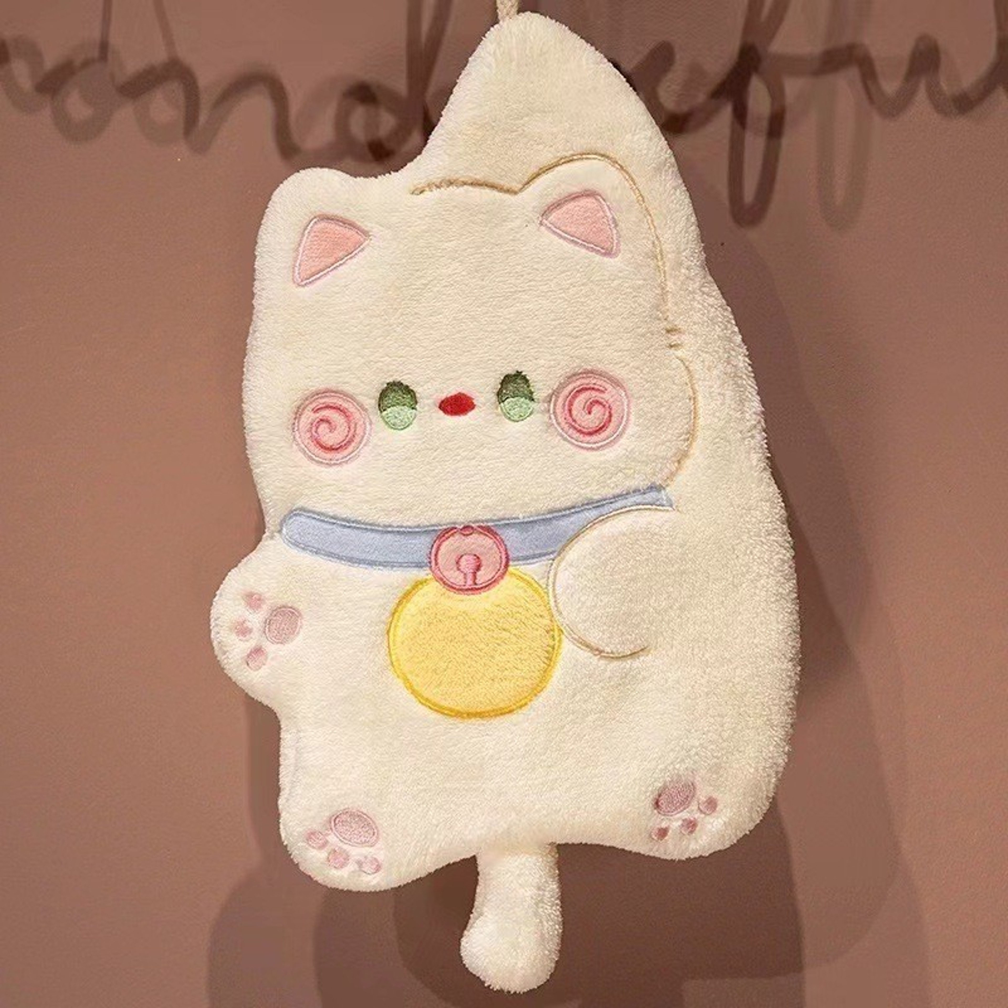 Coral Velvet Cute Cat Hand Towel, Quick Drying Kitchen Cleaning Rag, Absorbent Cartoon Animal Bathroom Towel – view 7