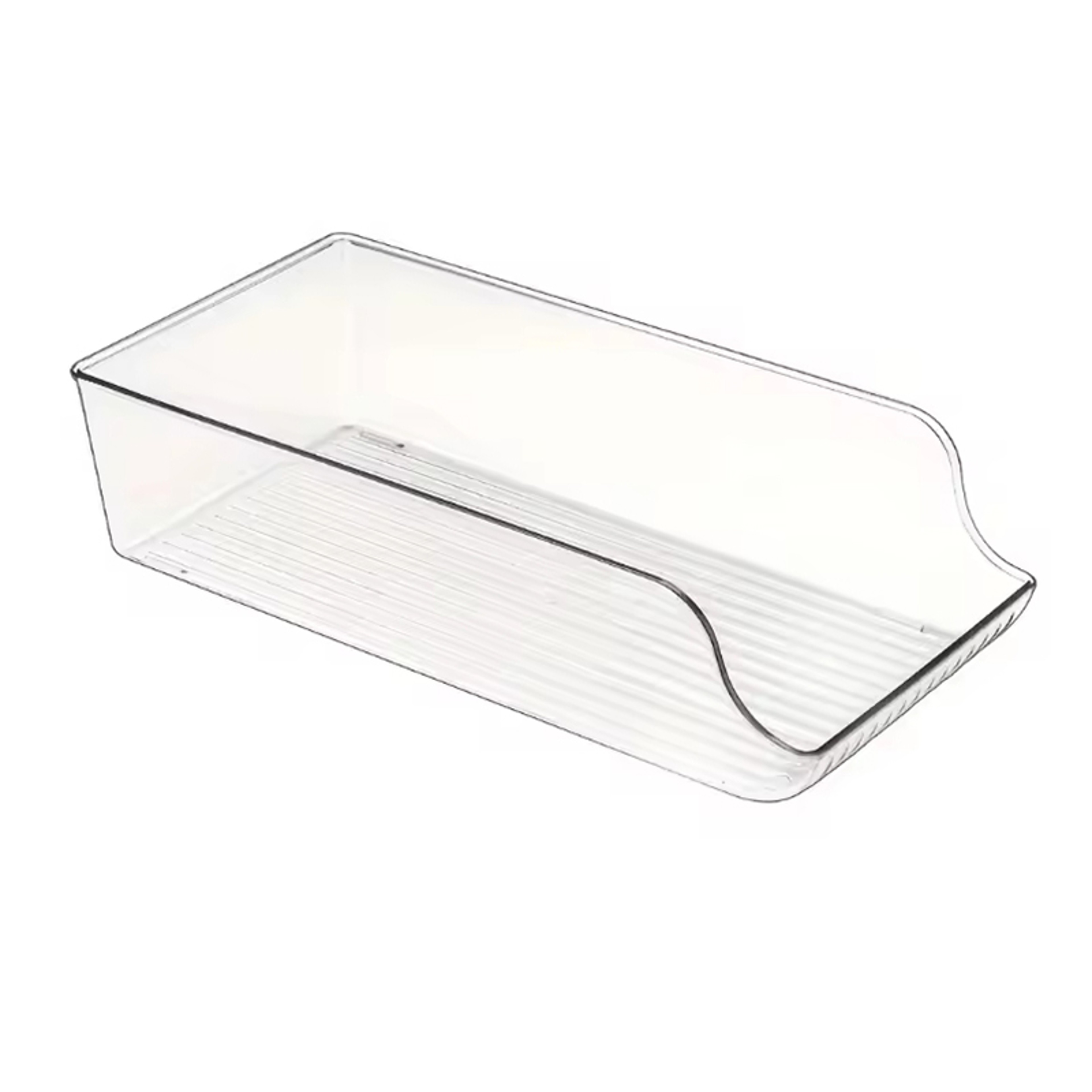 Refrigerator Stackable Drink Organizer Soda Can Dispenser For Fridge Clear Plastic Bins 5