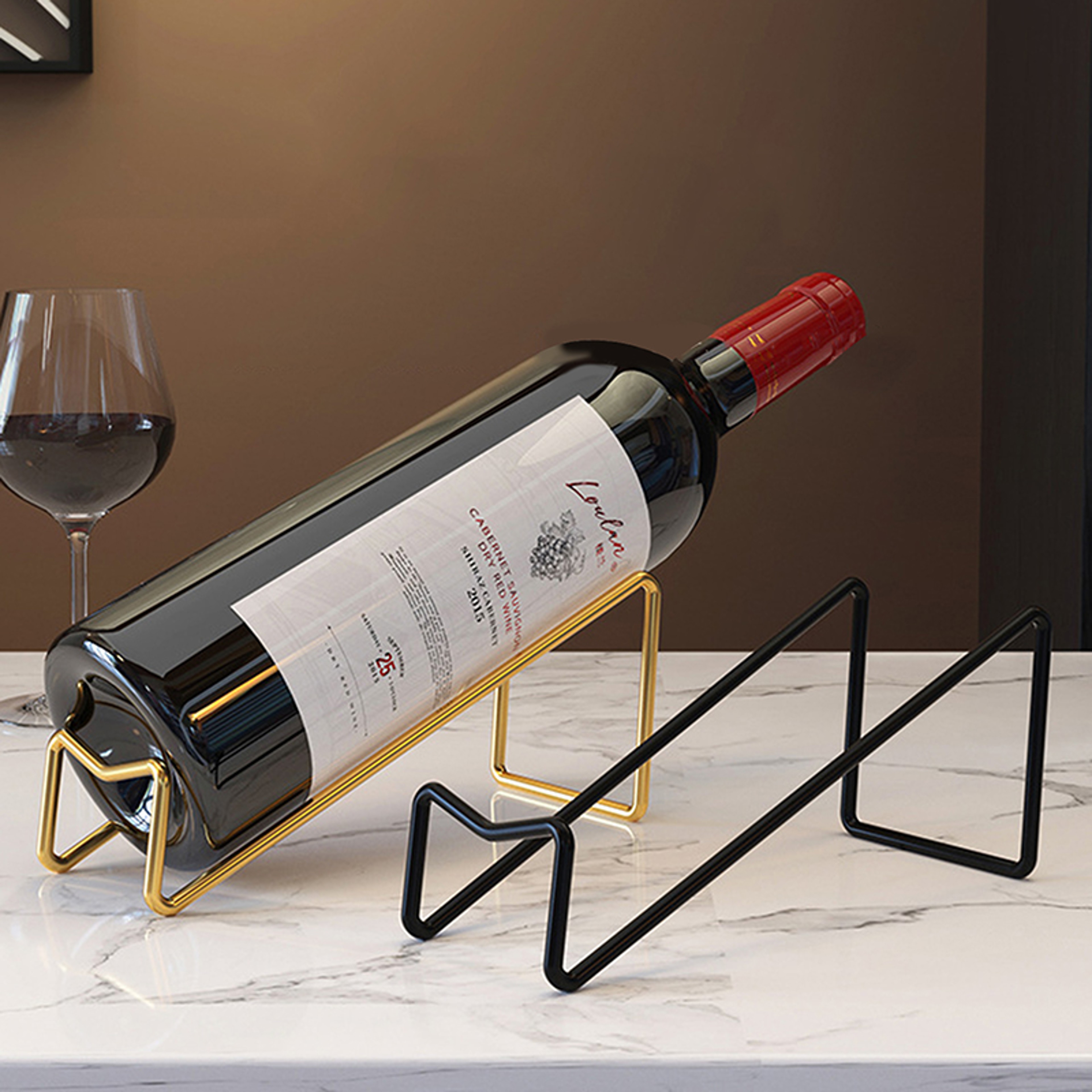 Countertop Wine Bottle Display Rack, Wine Storage Rack, Simple Home Counter Decoration – view 2